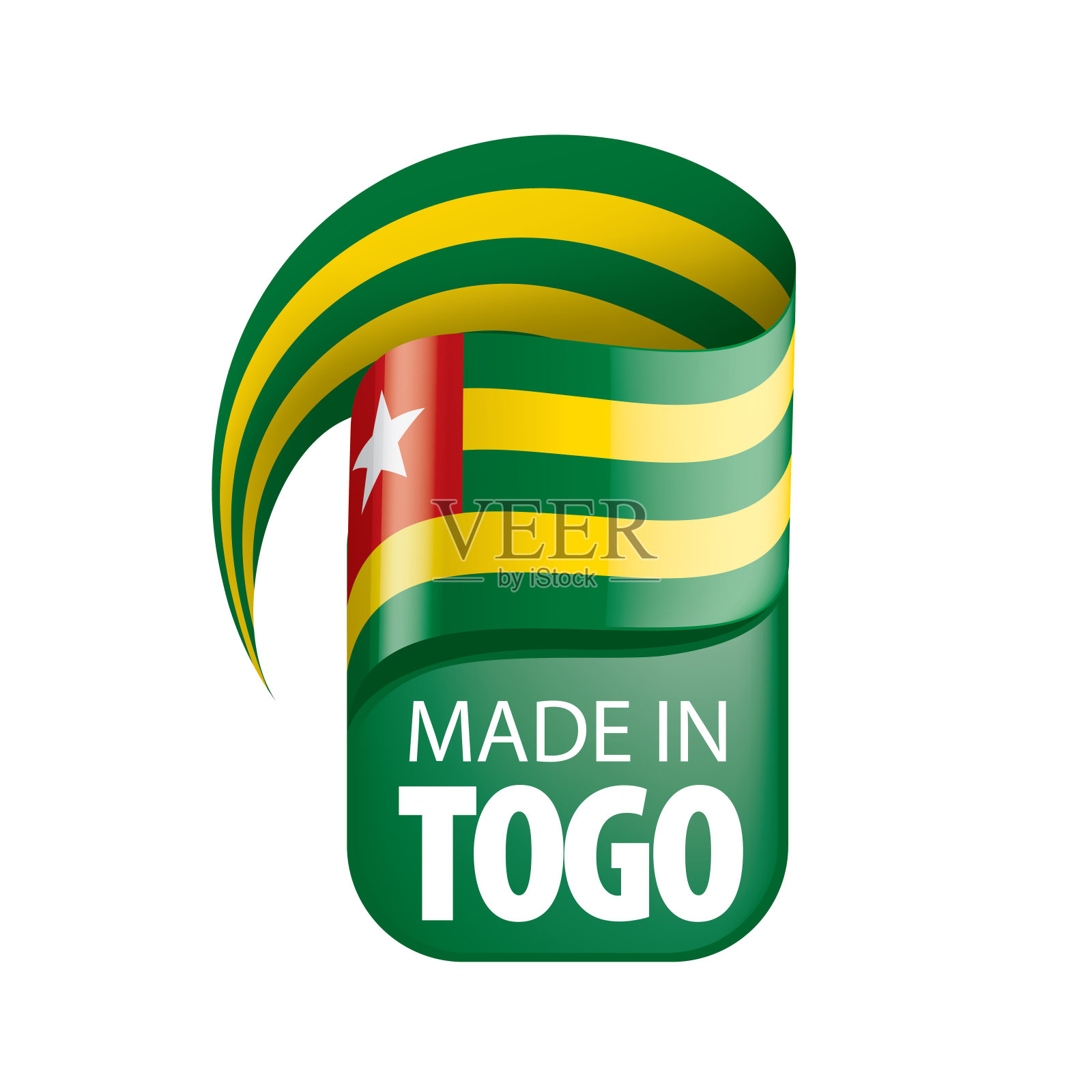 多哥旗，矢量插图在白色的背景。插画图片素材