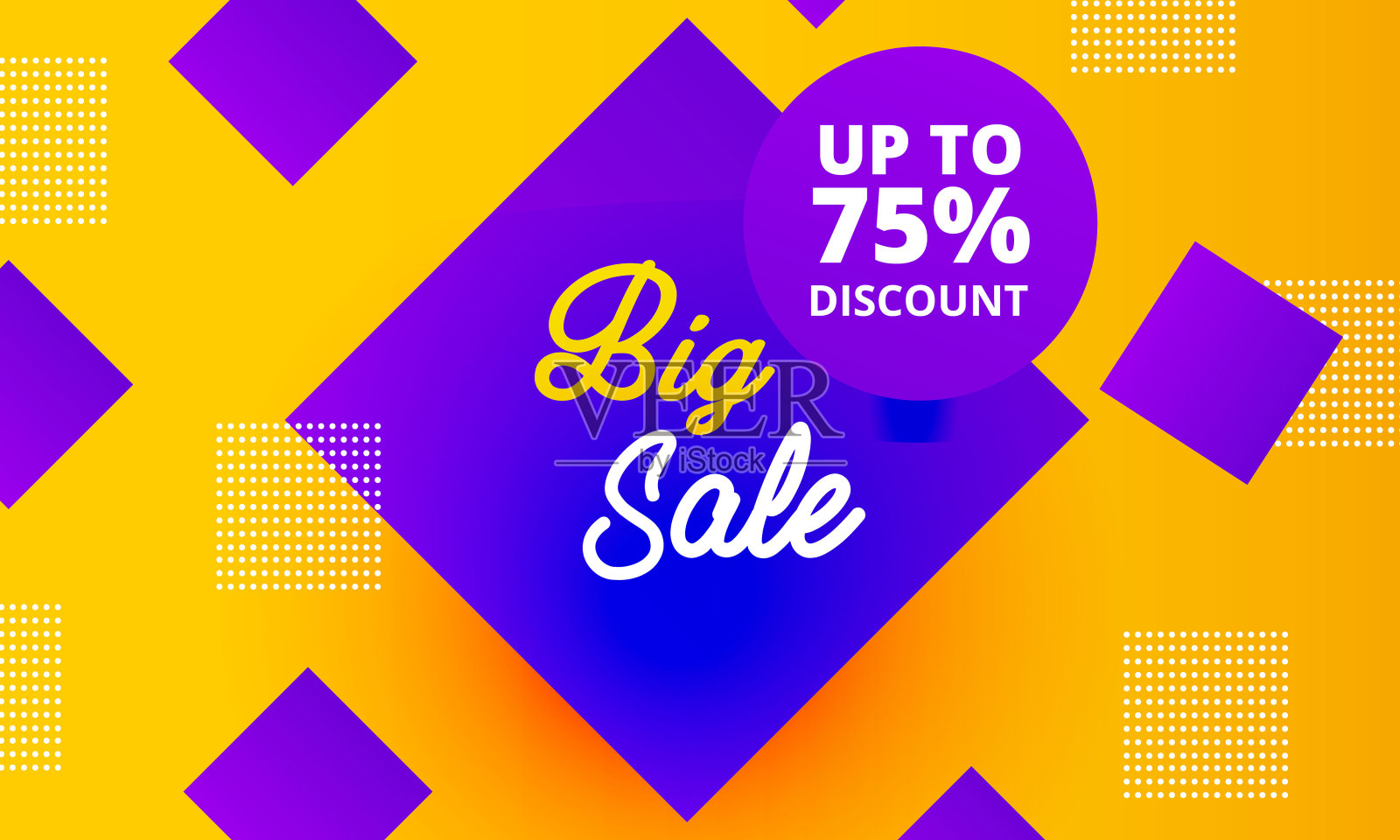 大减价和75%的折扣横幅促销设计模板素材