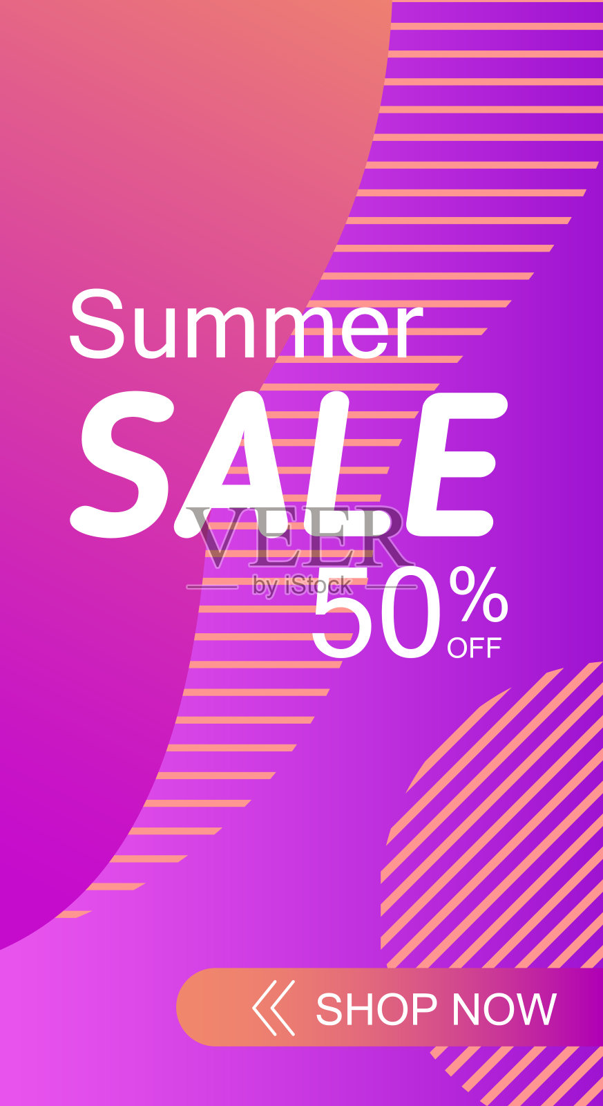 时尚复古风格的夏季促销传单。插画图片素材