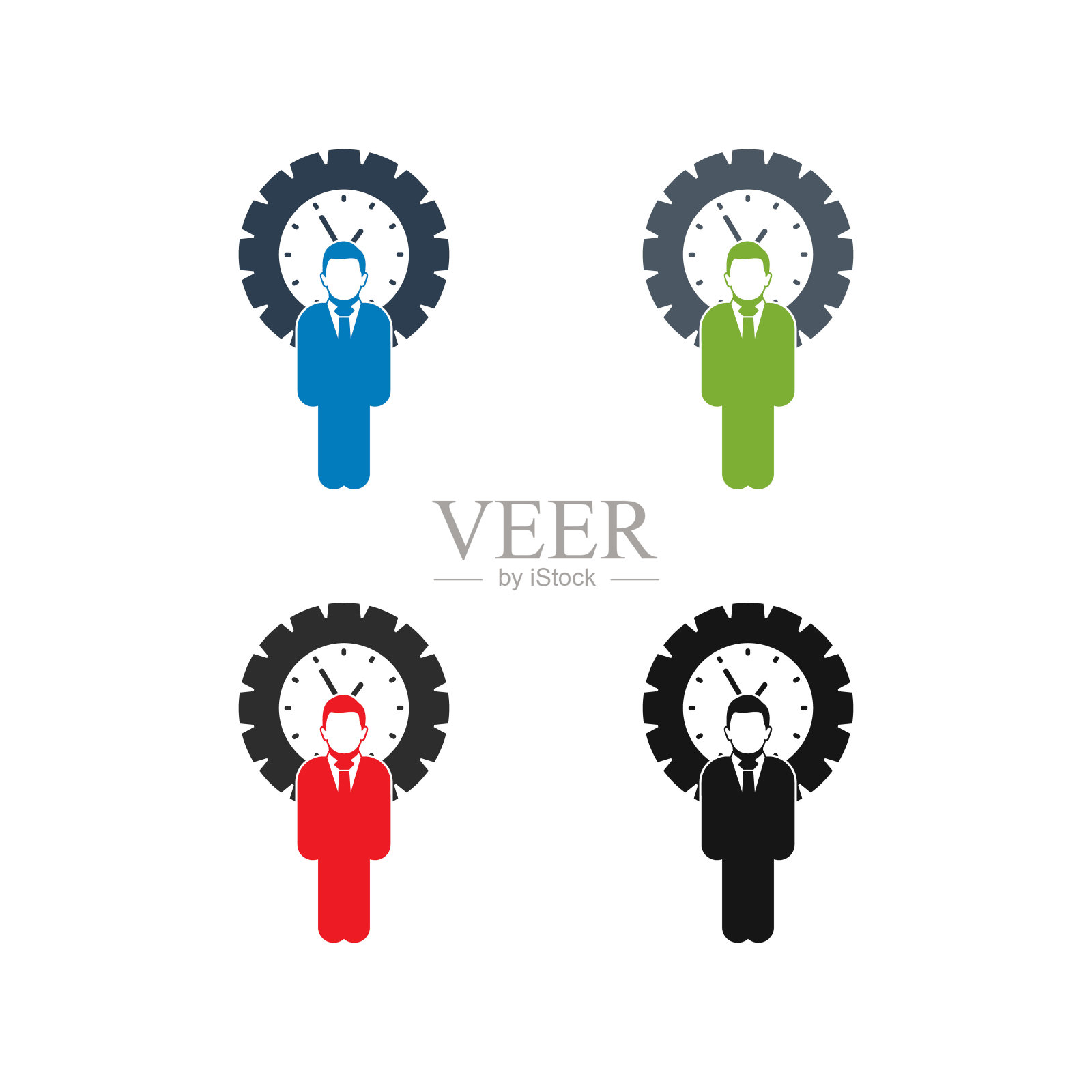 计划管理器图标设置。平面风格向量EPS。插画图片素材