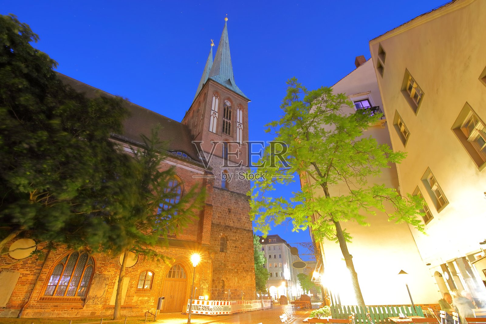 德国柏林Nikolaikirche教堂城市景观照片摄影图片