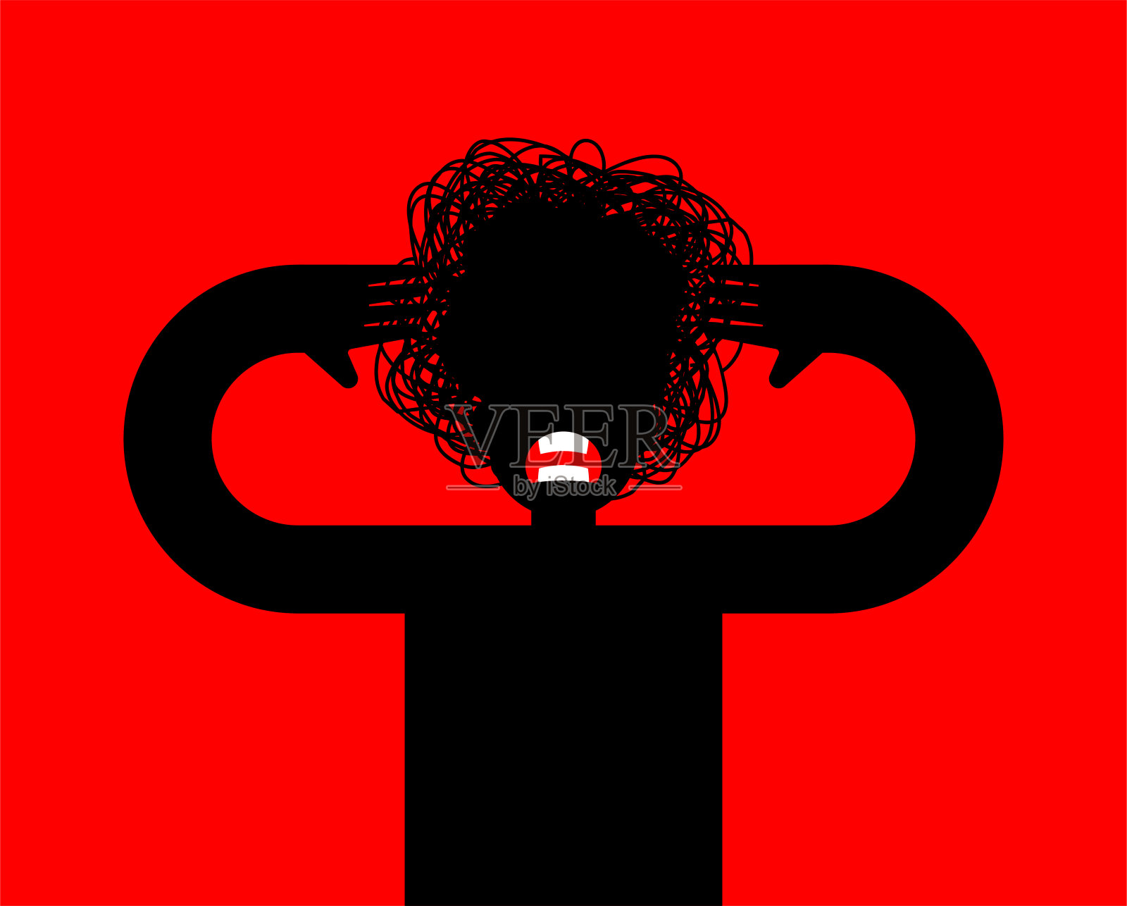 强调人类的概念。紧张的情况下。精神创伤插画图片素材