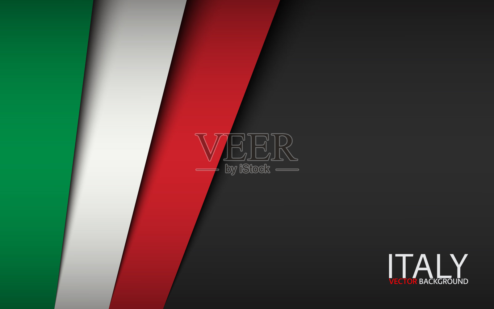 现代向量背景与意大利颜色和灰色自由空间的文本，叠纸在意大利国旗的外观，意大利制造插画图片素材