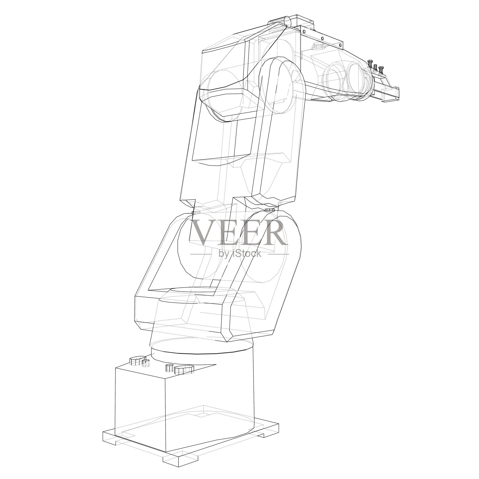 工业机器人机械手。向量设计元素图片