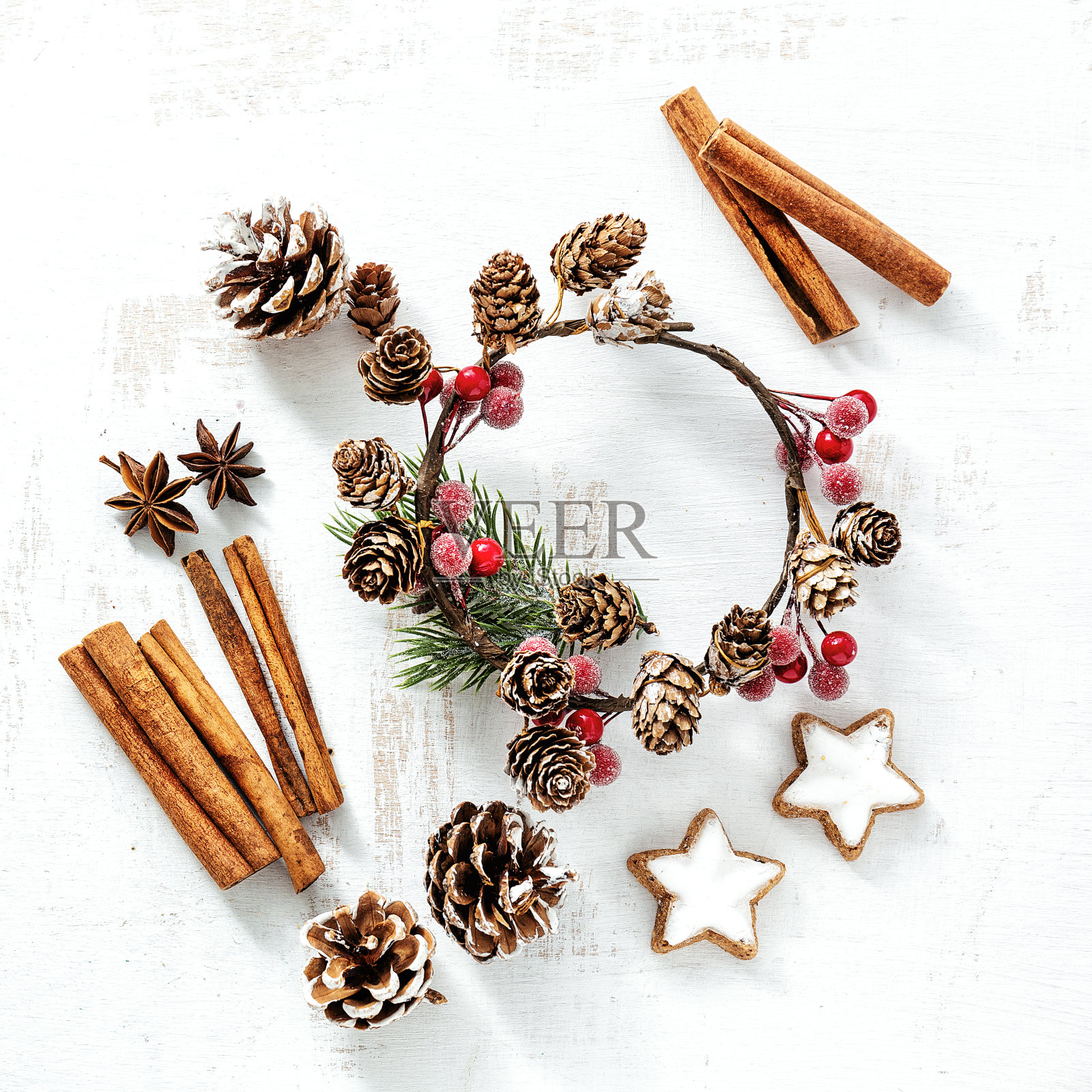 极简圣诞平面背景照片摄影图片