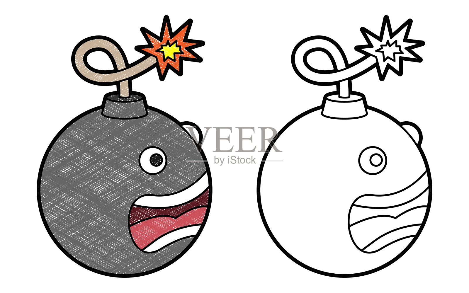 带有纹理的炸弹武器设计矢量设计元素图片