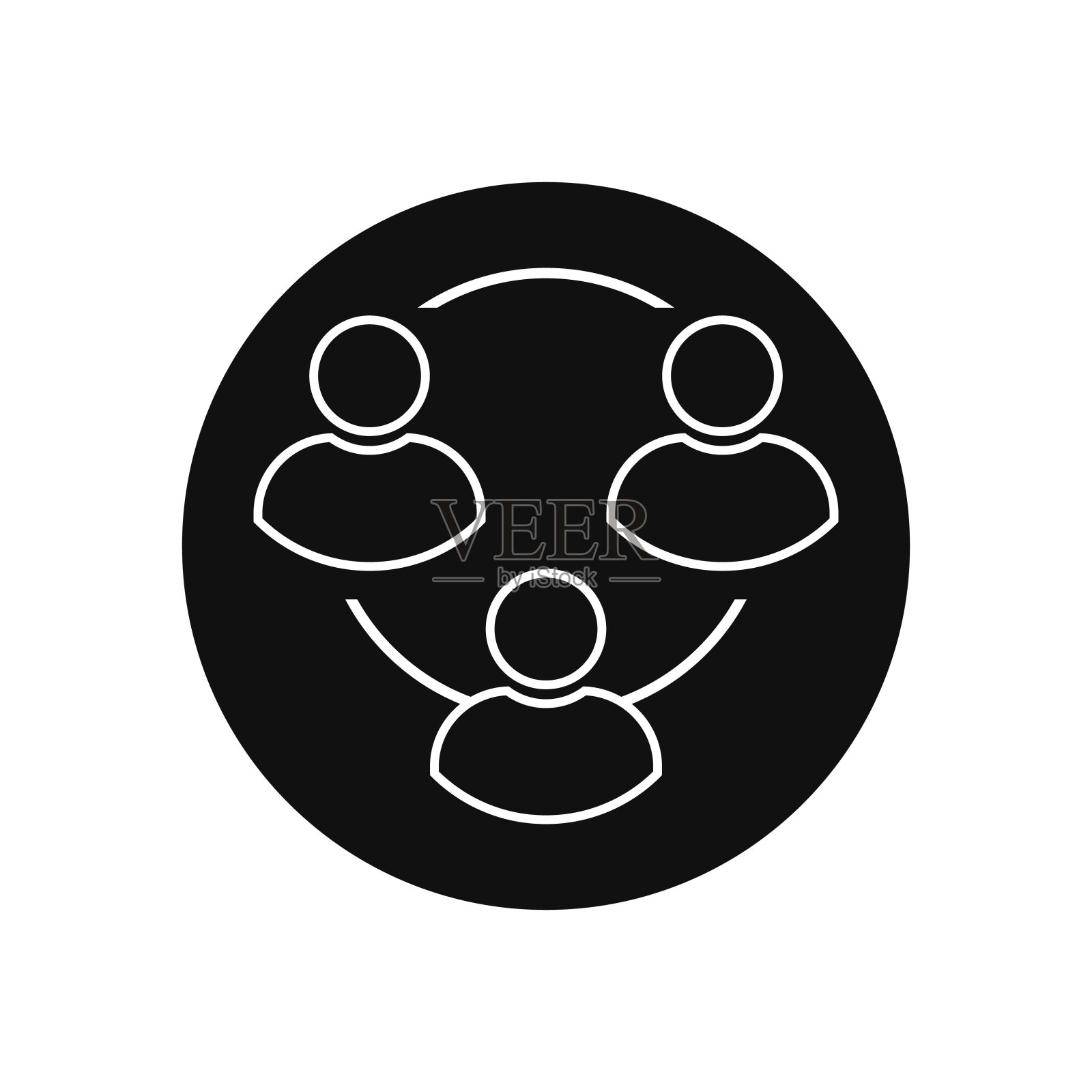 黑白用户线艺术链图标矢量插图图标素材