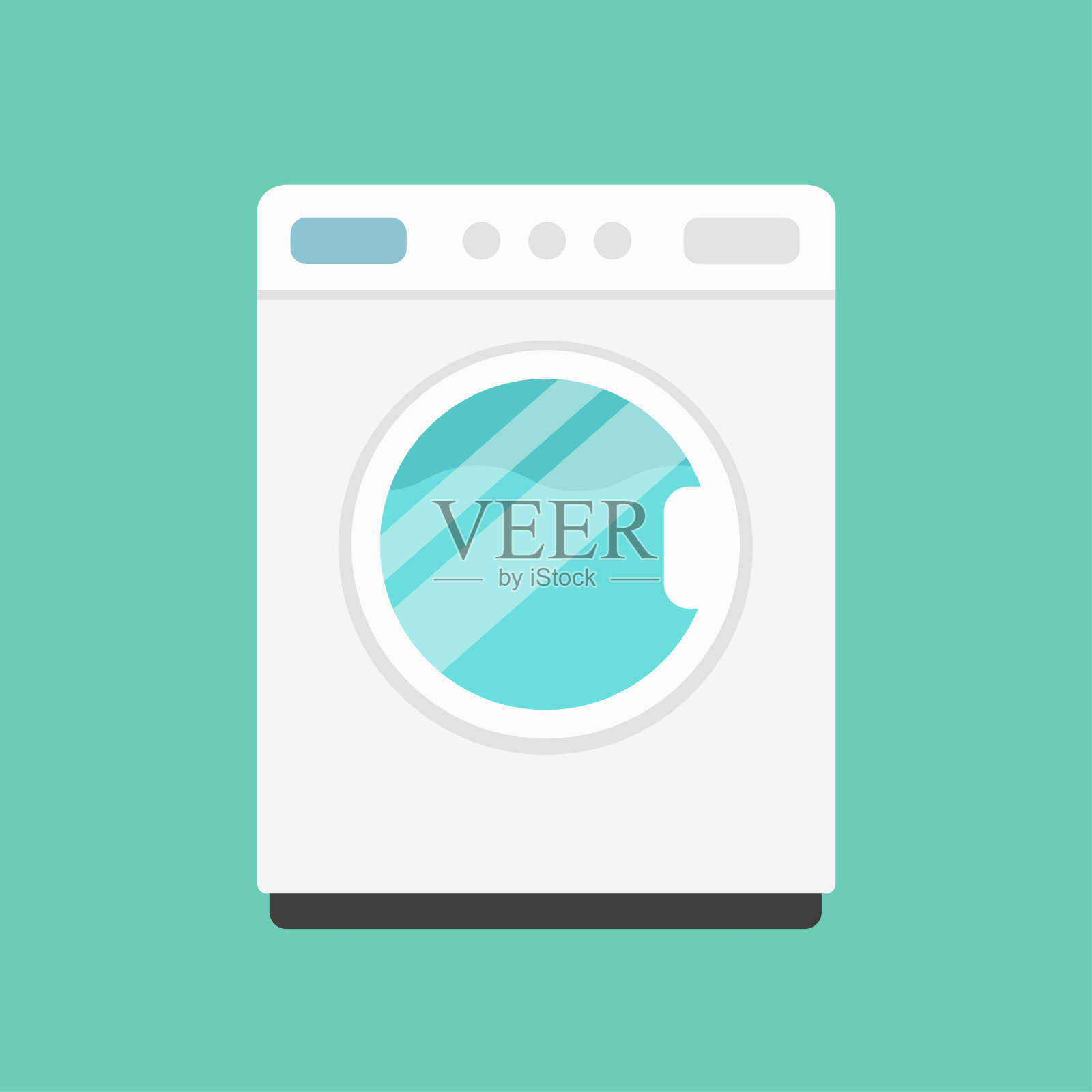 洗衣机平面图标矢量插画图片素材