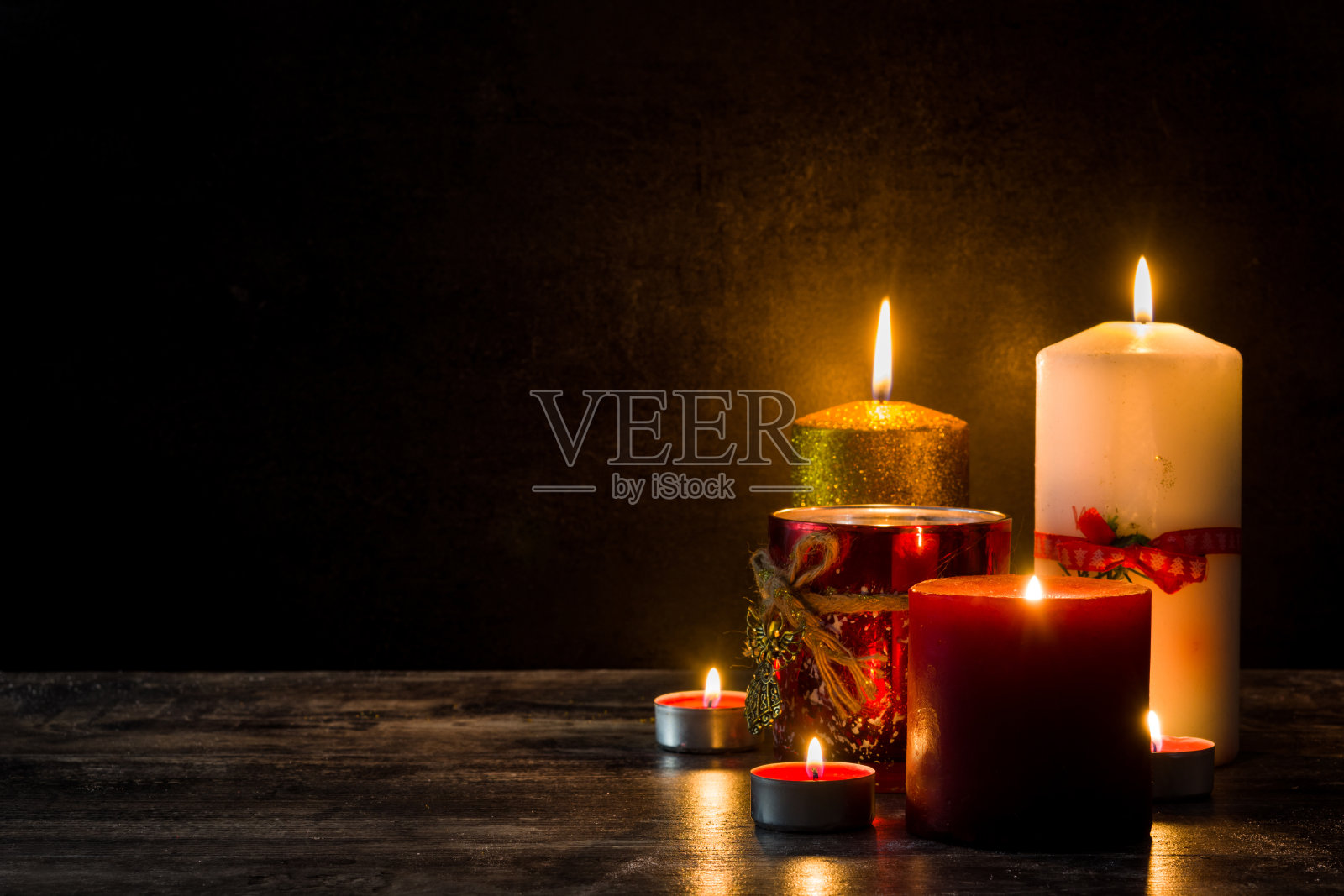 圣诞蜡烛照片摄影图片