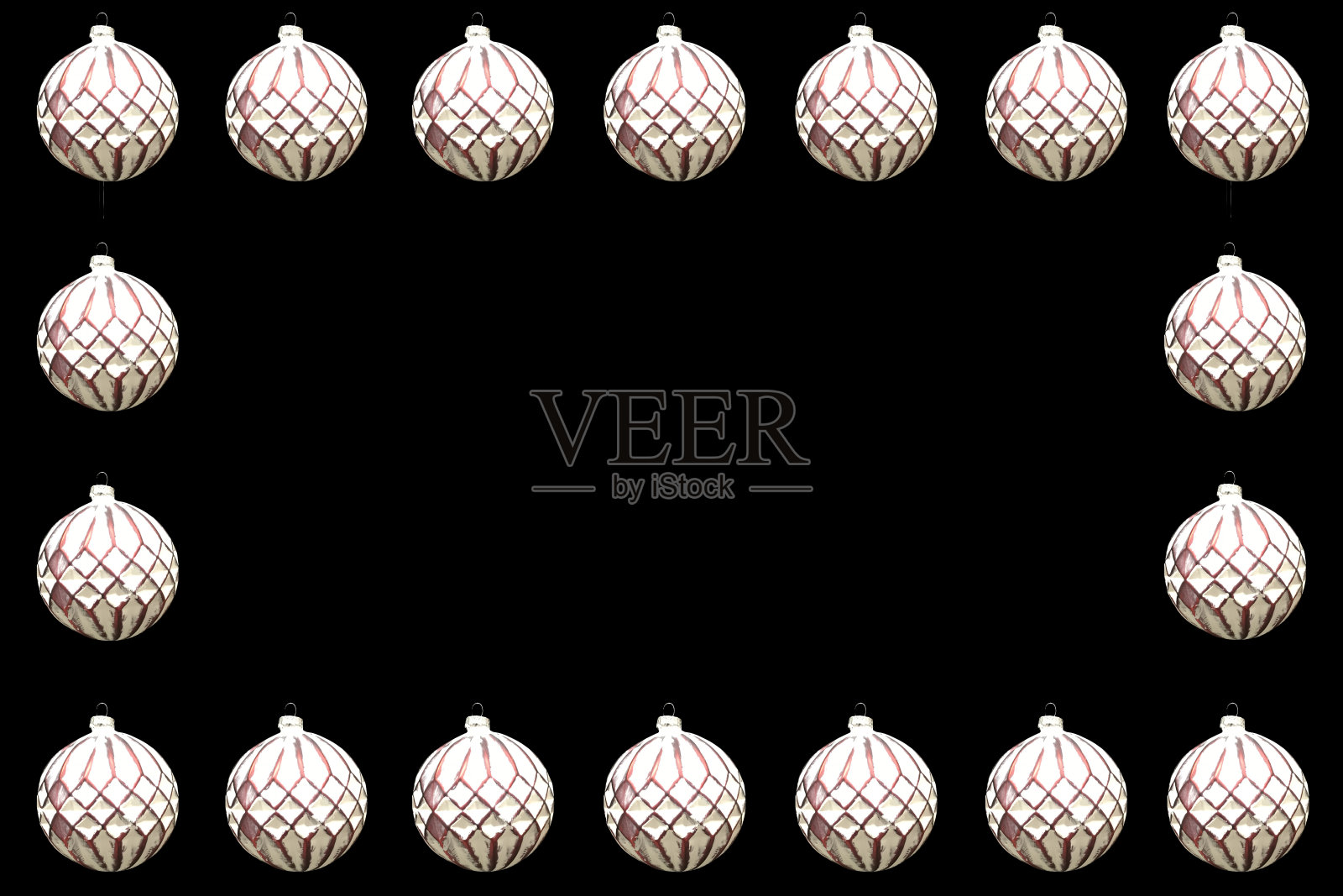 黑色框架上的圣诞装饰物照片摄影图片