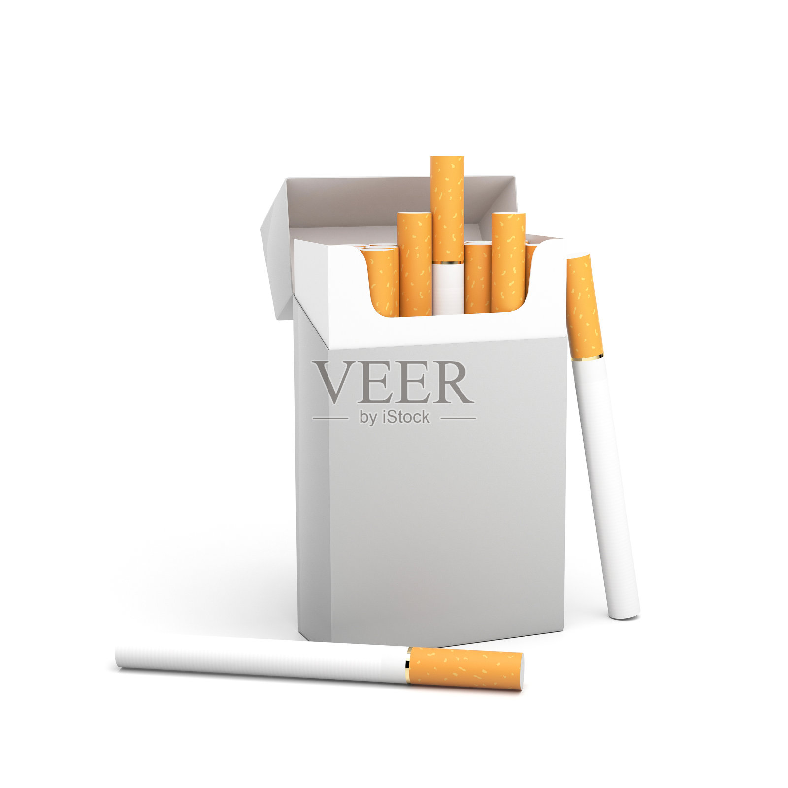 白色香烟包。3 d渲染图照片摄影图片