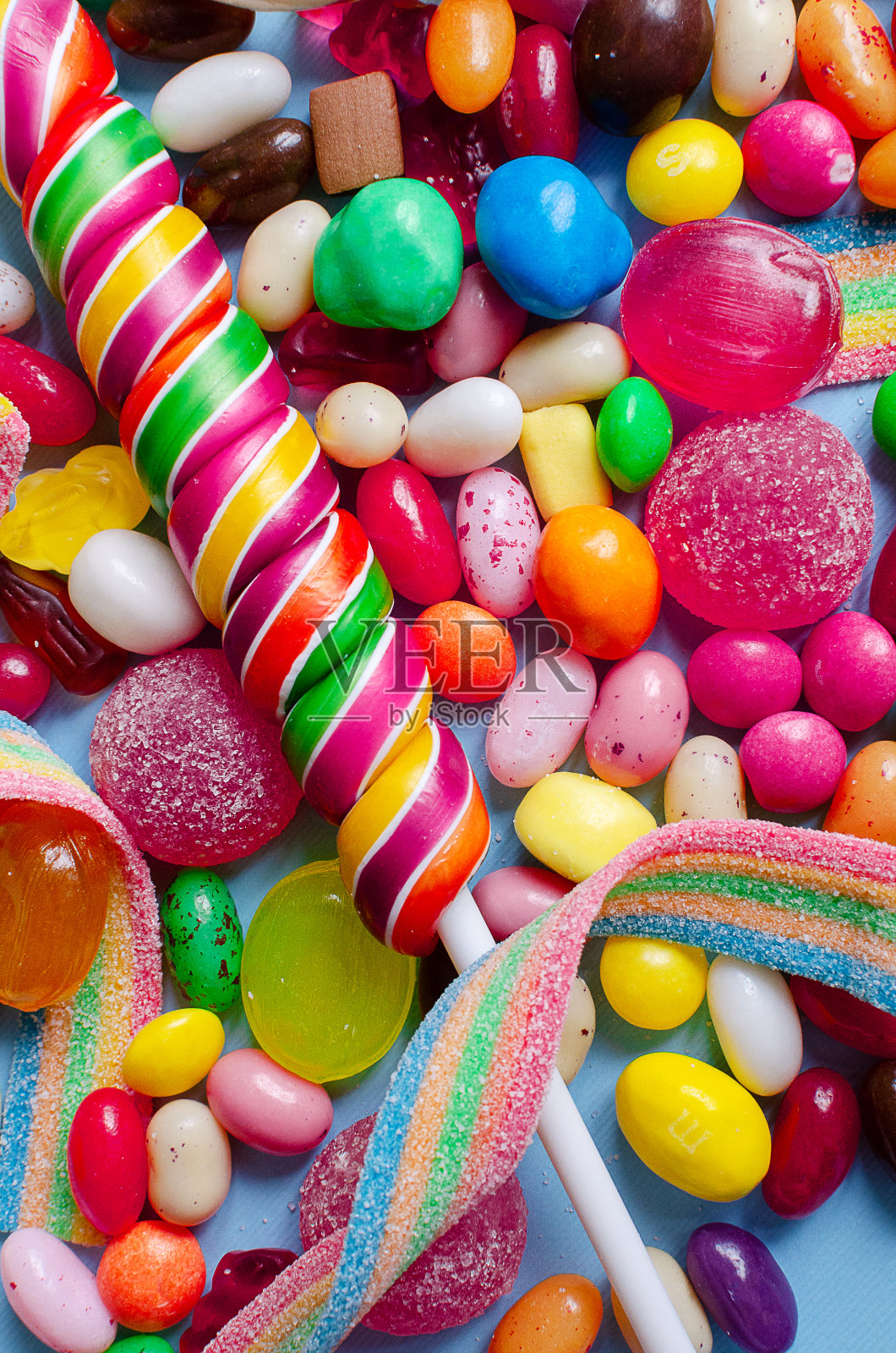 很多五颜六色的糖果和糖果照片摄影图片