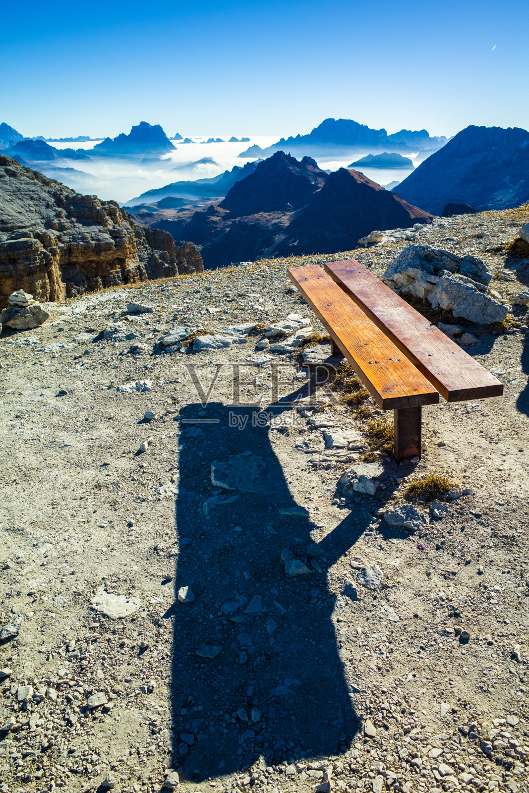 在萨斯波多伊山，白云石阿尔卑斯山，意大利的风景观点照片摄影图片