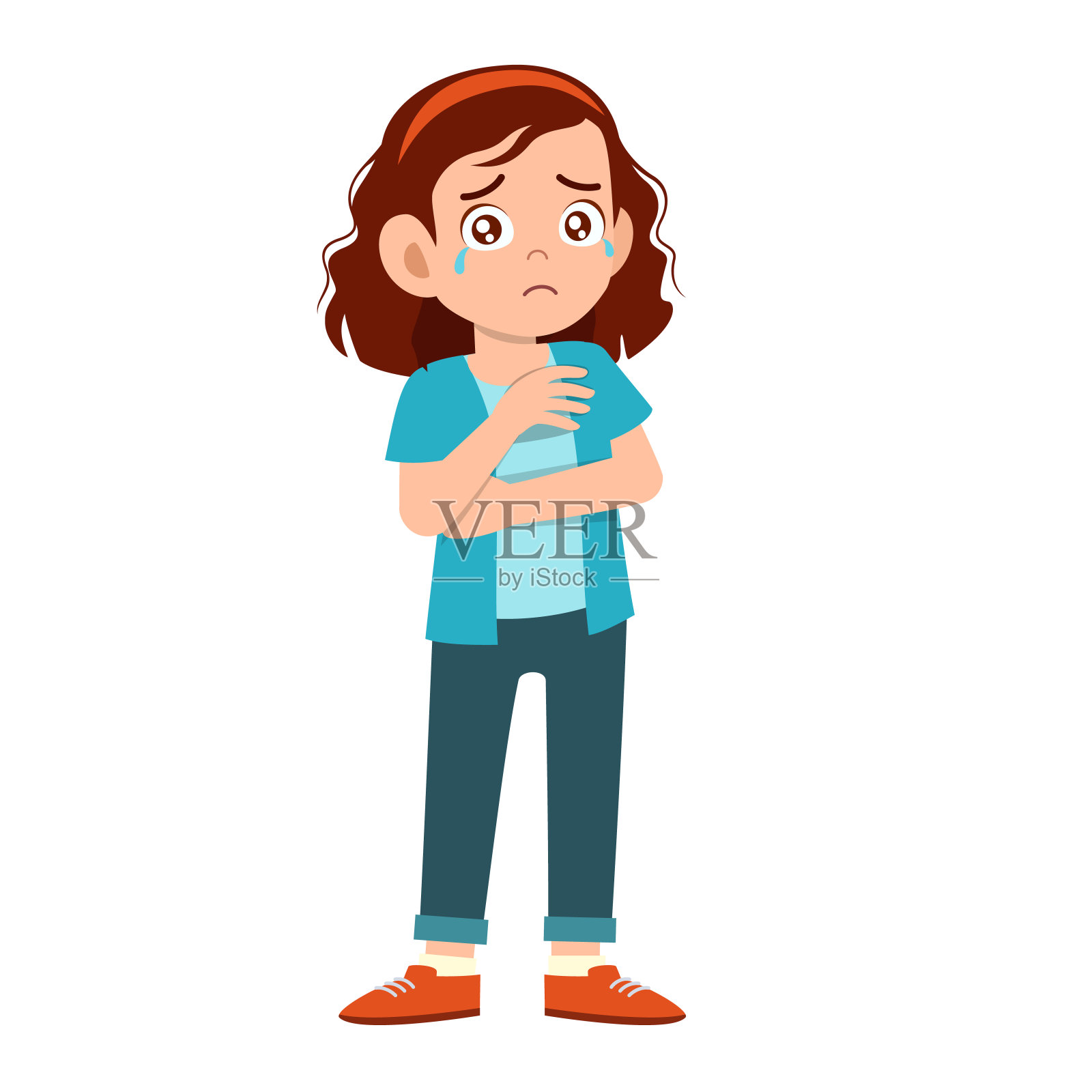 美丽漂亮的女人表达她的情感插画图片素材