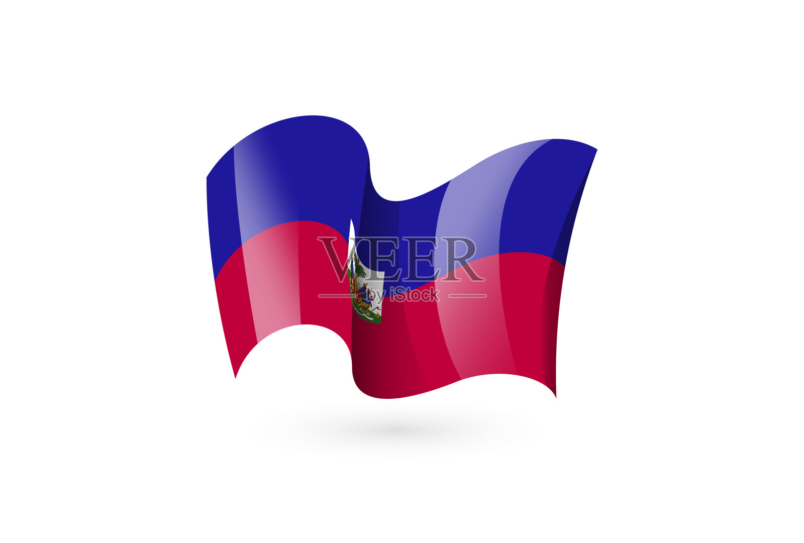 飘扬的旗帜矢量图标，国家的象征，在风矢量插图孤立在白色的背景。插画图片素材