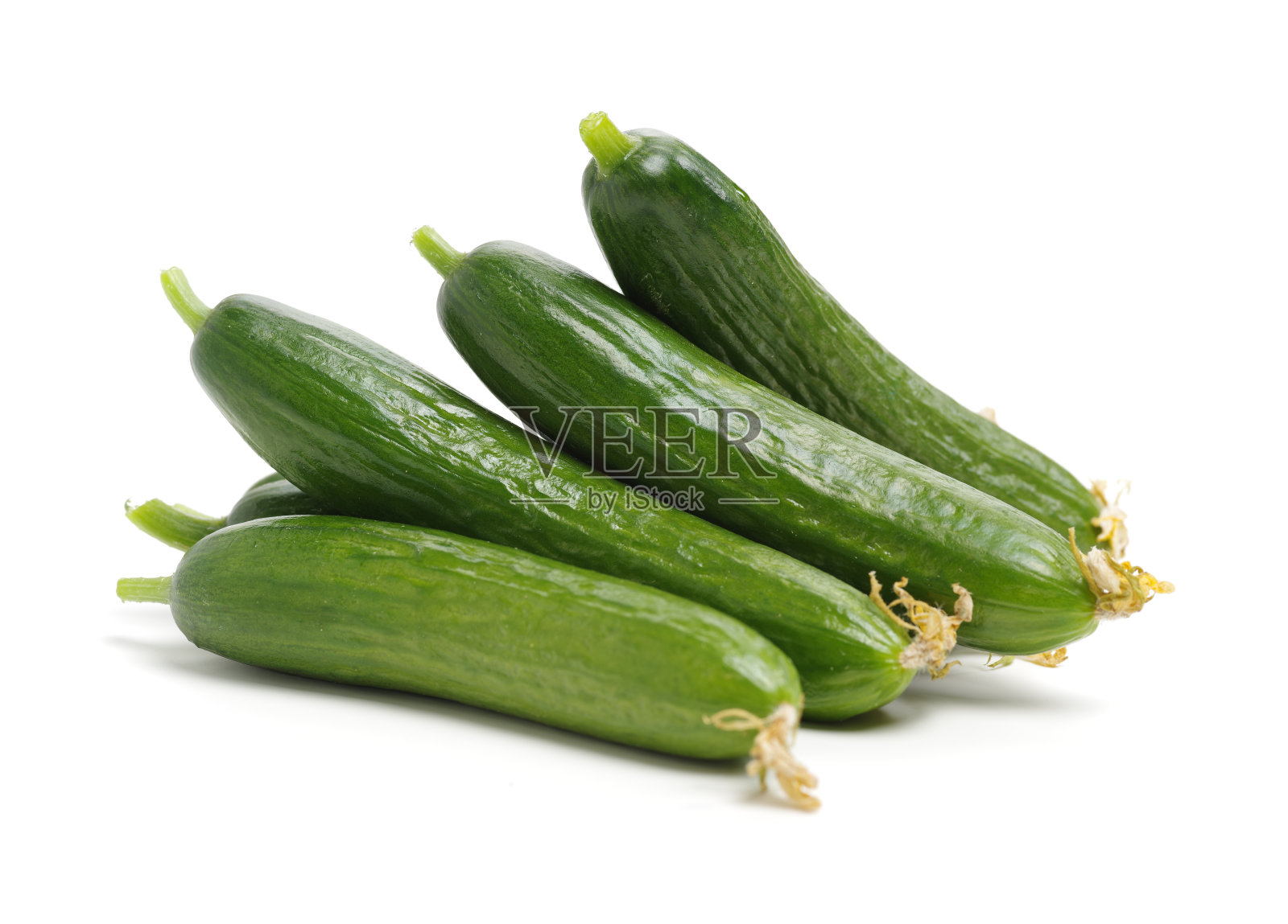 在白色背景上分离的黎巴嫩黄瓜照片摄影图片