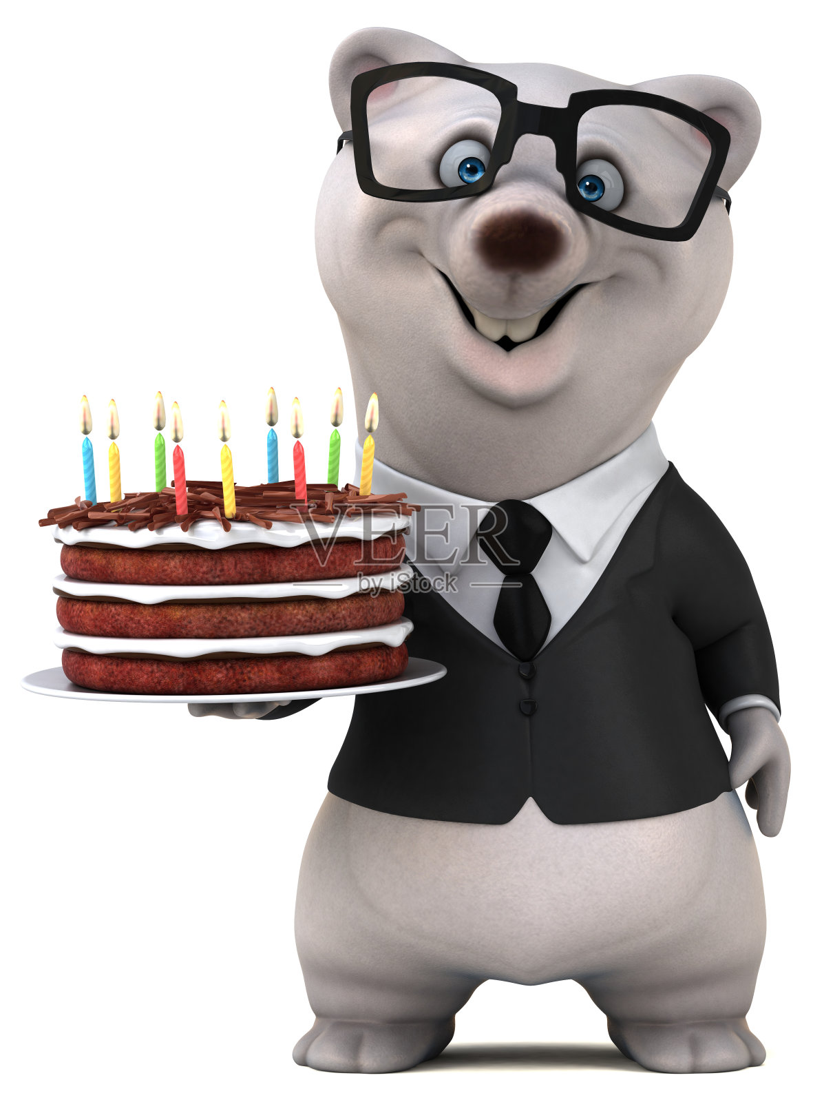 有趣的熊- 3D插图照片摄影图片