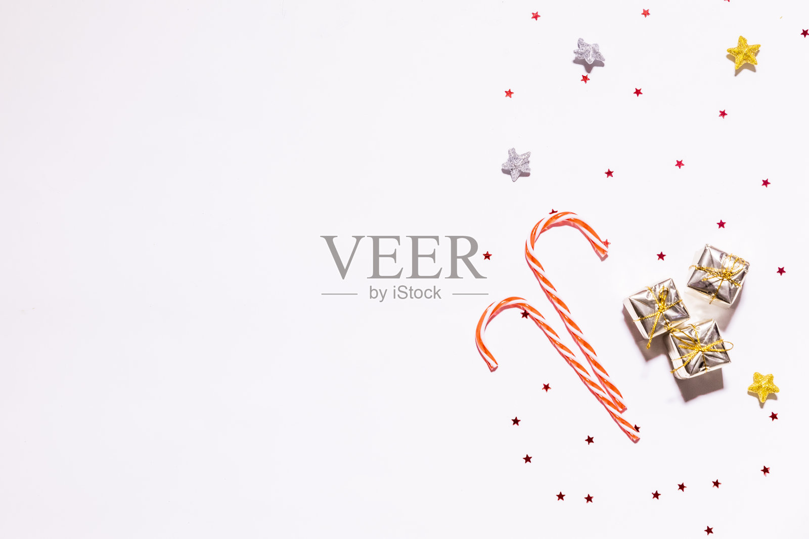 圣诞背景孤立在白色与复制空间照片摄影图片