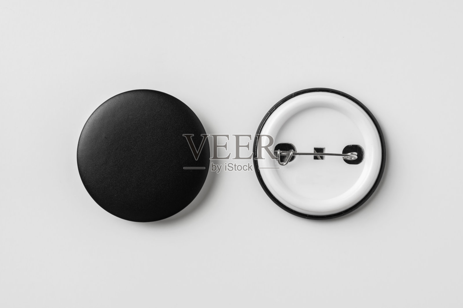 顶部视图的黑色徽章孤立的背景照片摄影图片