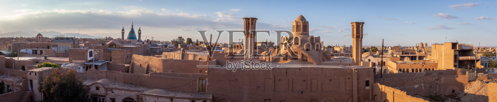 伊朗卡尚古城墙全景照片摄影图片