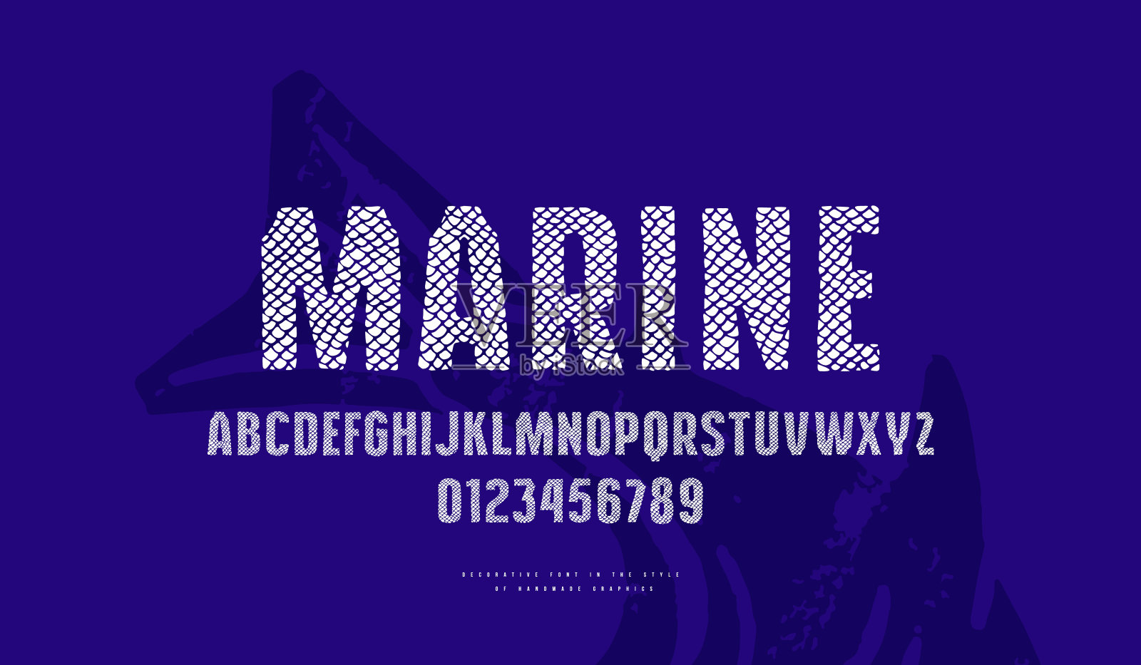 无衬线字体在手工图形风格插画图片素材