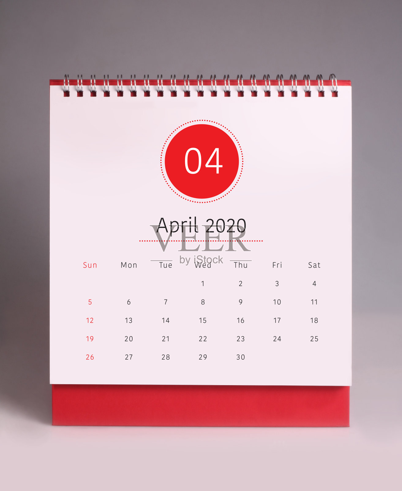 简单的台历2020年4月照片摄影图片