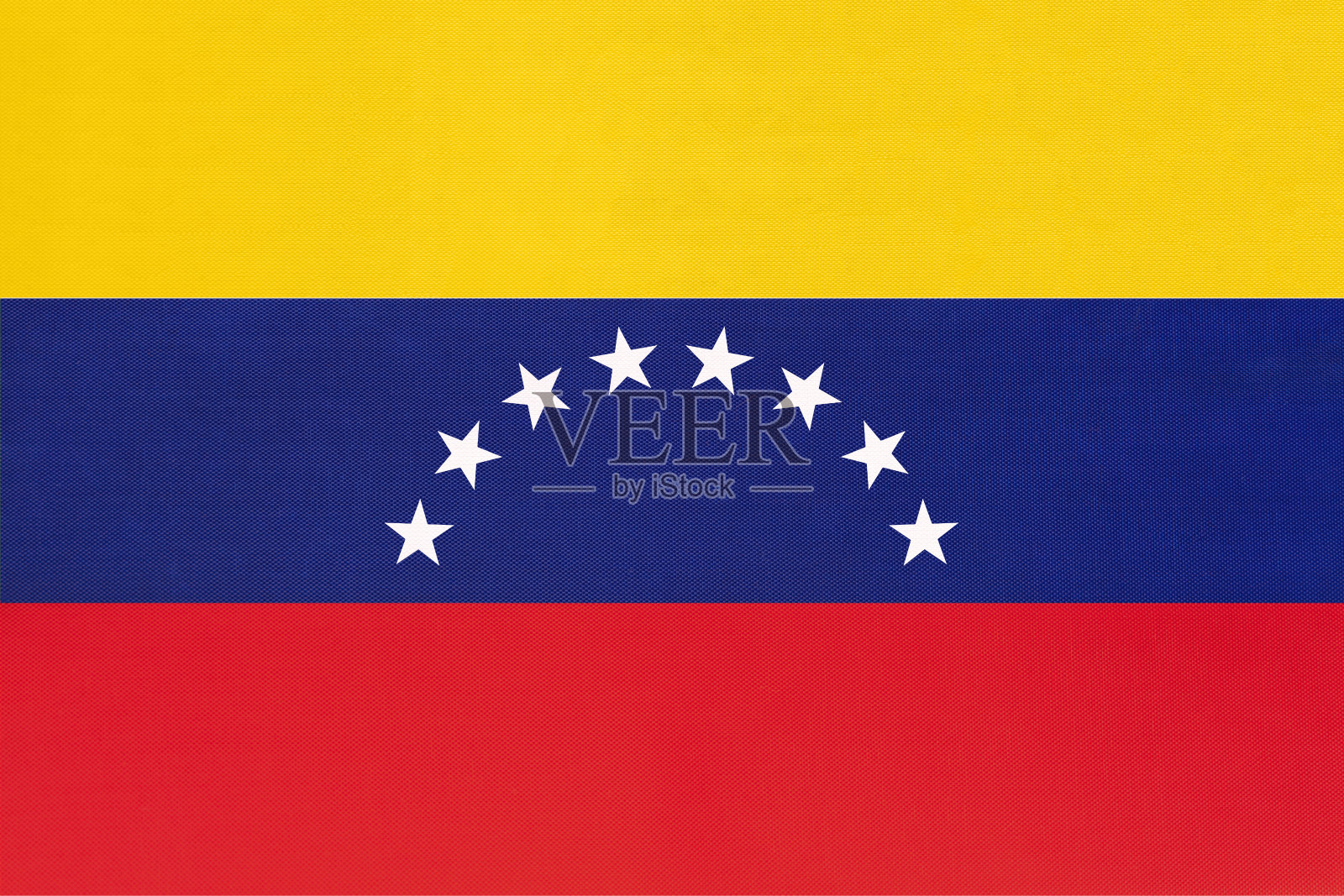 委内瑞拉国家织物旗帜纺织背景。象征世界南美国家。照片摄影图片