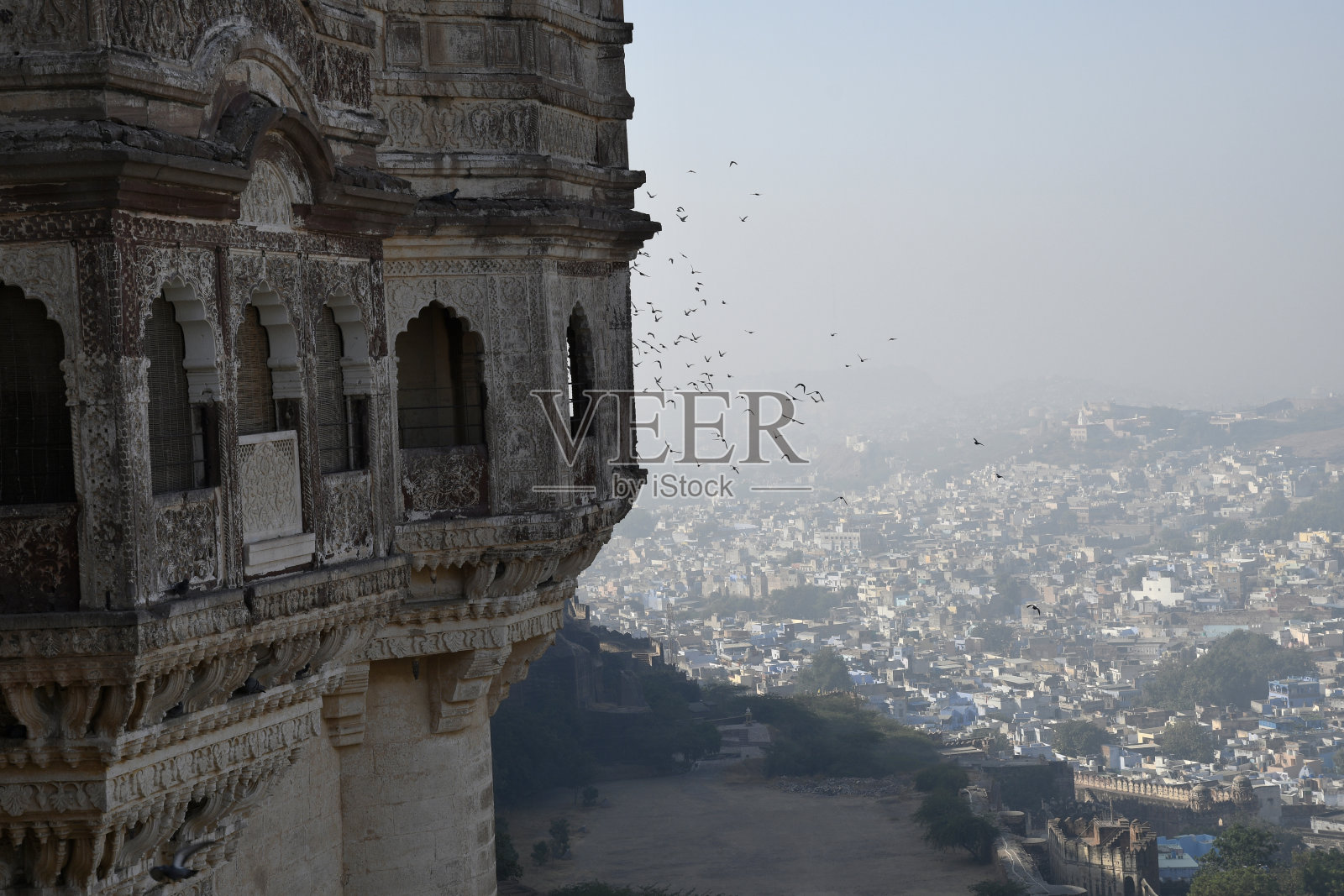 焦特布尔，印度拉贾斯坦邦焦特布尔，Mehrangarh山顶照片摄影图片