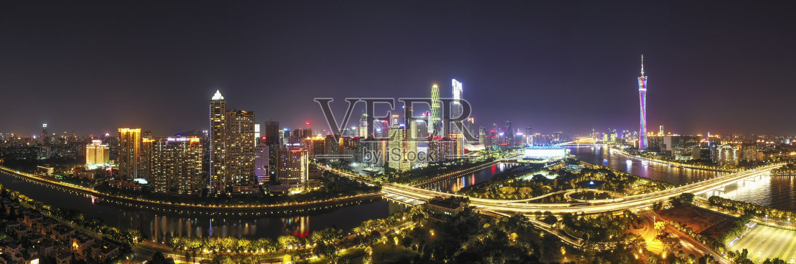 中国广东省广州市夜景照片摄影图片