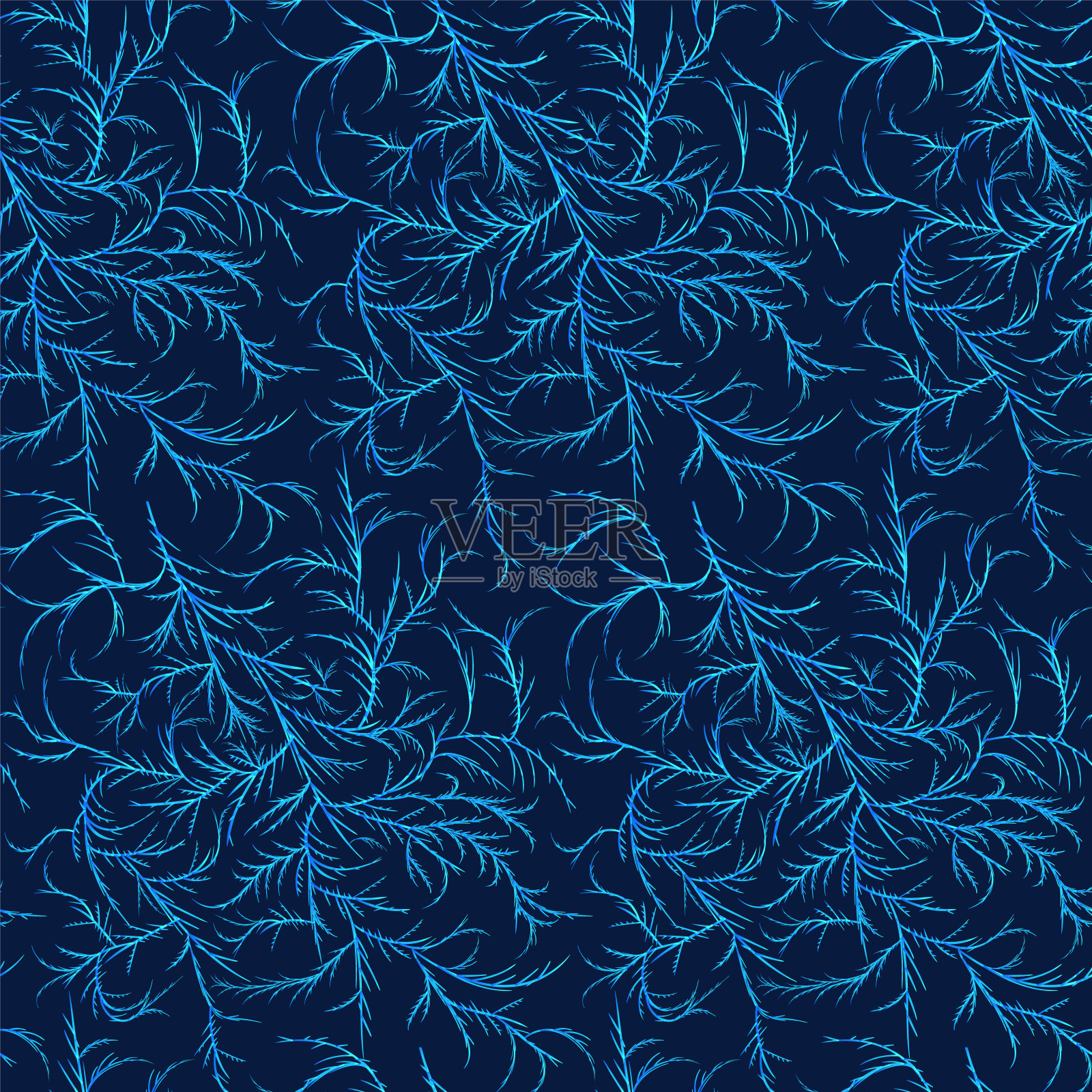 无缝冬霜图案。瓷砖纹理以冰冻的冰晶花点缀而成。插画图片素材