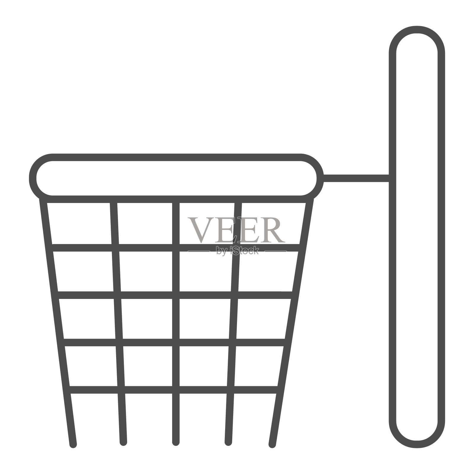 篮球网细线图标。环矢量插图孤立在白色。篮子轮廓风格设计，专为网页和应用设计。Eps 10。图标素材