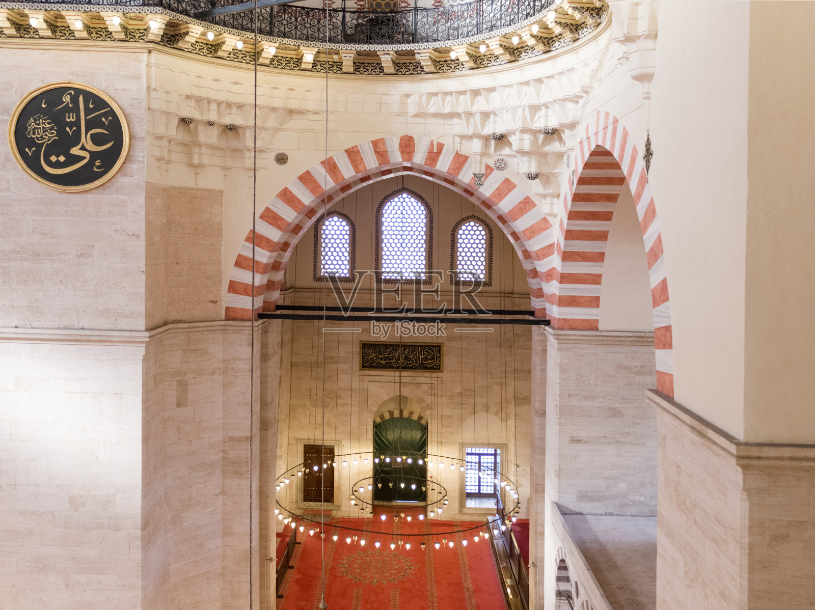 土耳其伊斯坦布尔苏莱曼尼耶清真寺的伊斯兰艺术和图案照片摄影图片