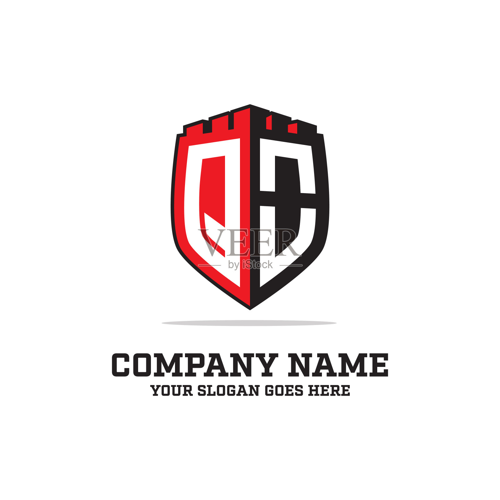 QO初始符号灵感，城堡符号模板插画图片素材