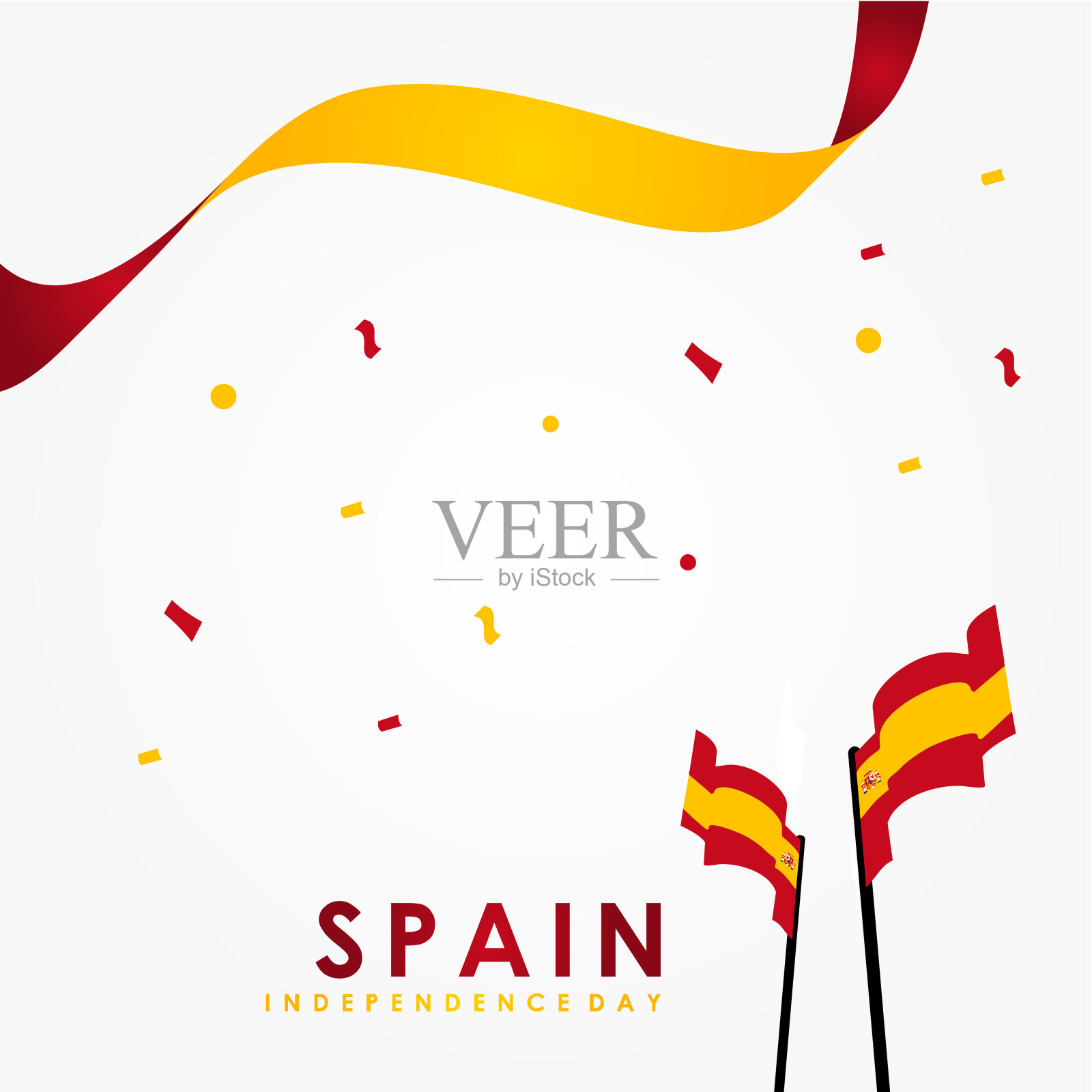 西班牙独立日矢量设计模板插画图片素材