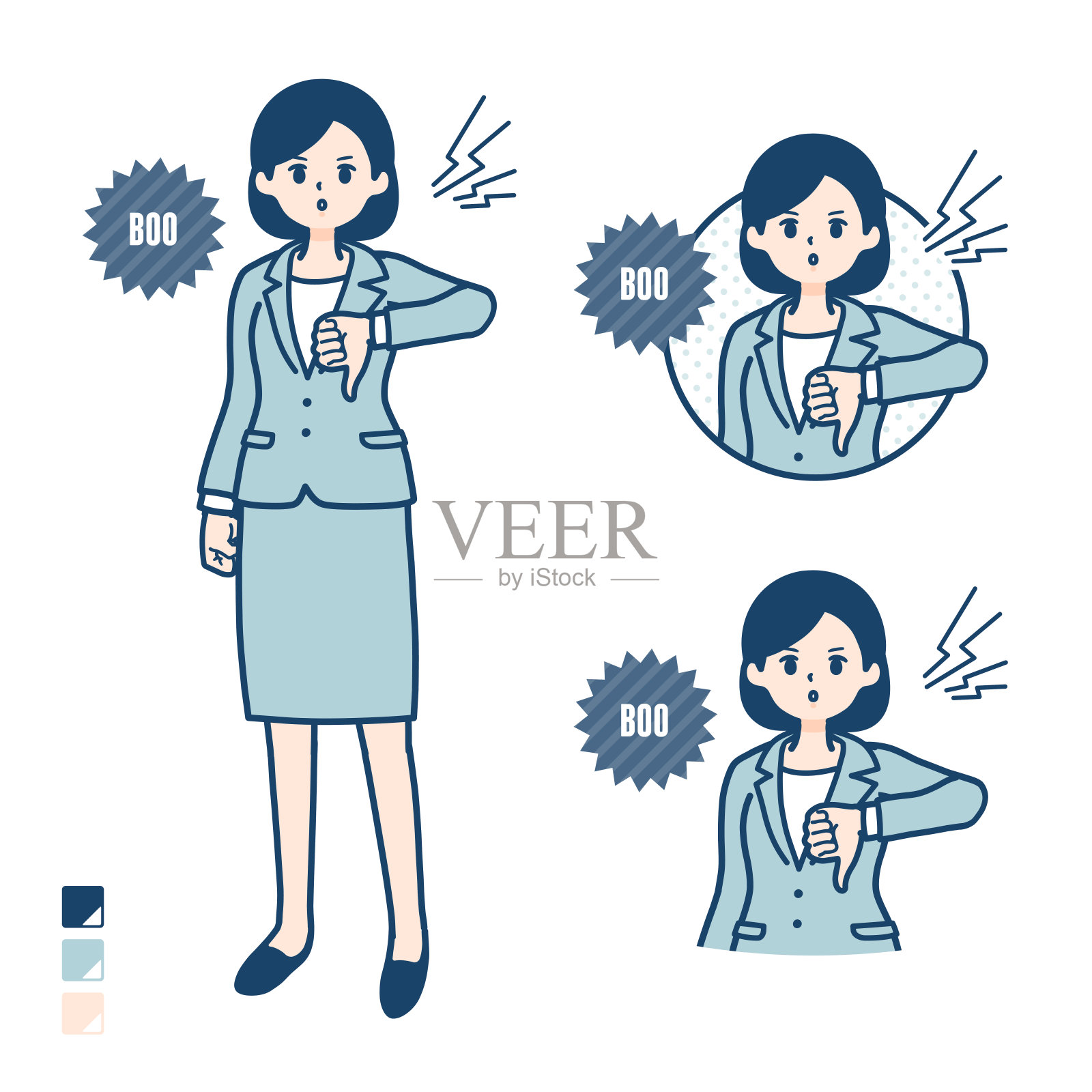 简单西装商务女性插画图片素材