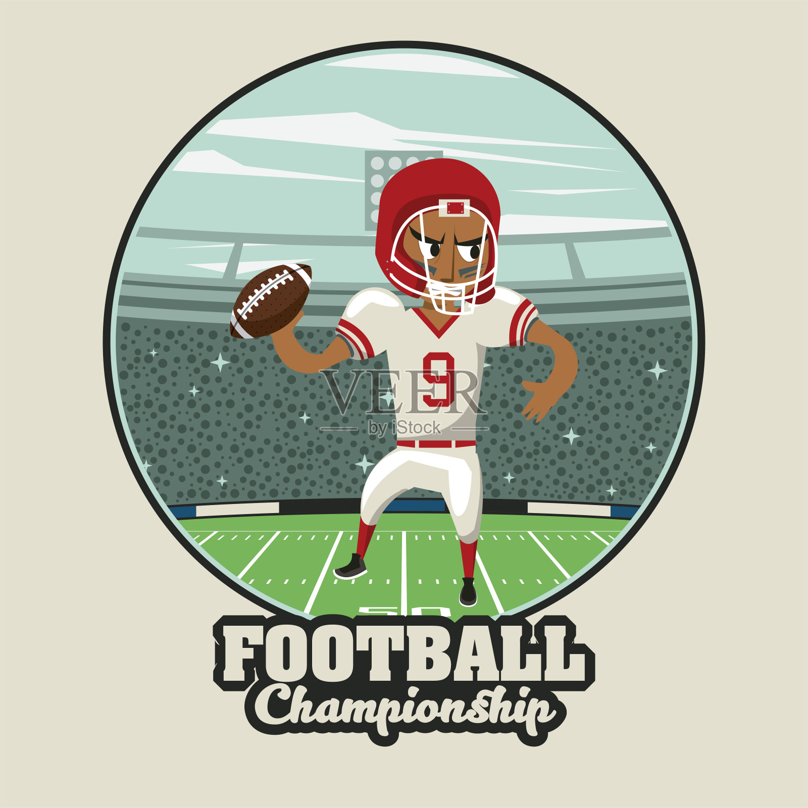 足球运动锦标赛会徽插画图片素材