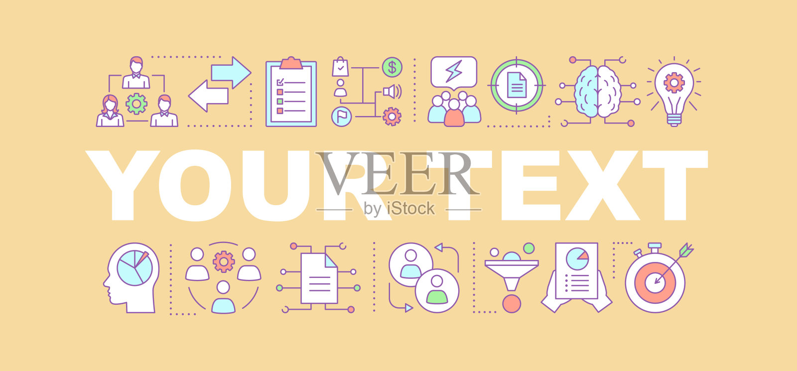 人力资源技能字概念横幅插画图片素材