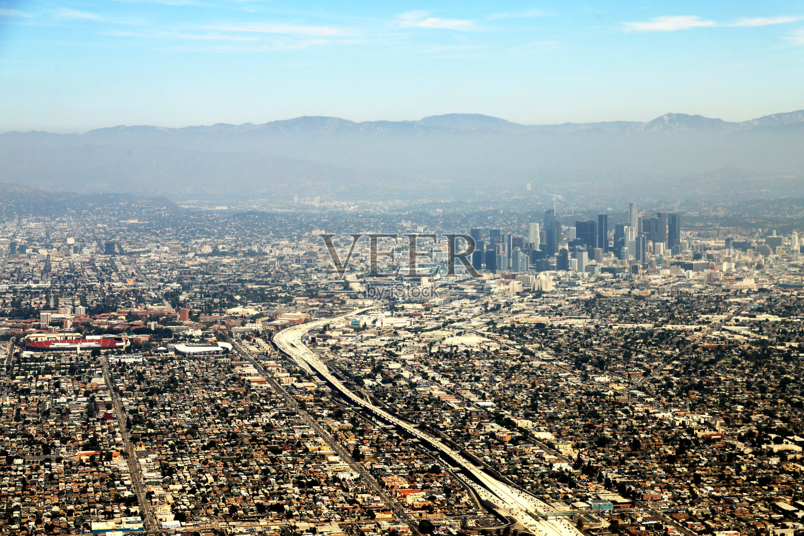 航空摄影-洛杉矶市中心照片摄影图片