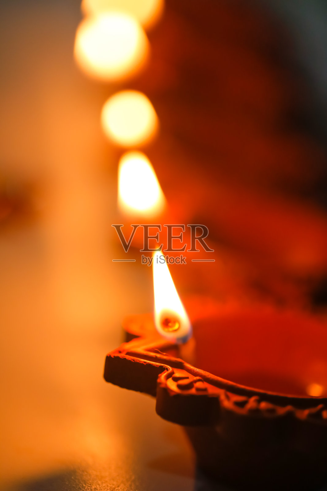 印度排灯节，排灯节油灯照片摄影图片