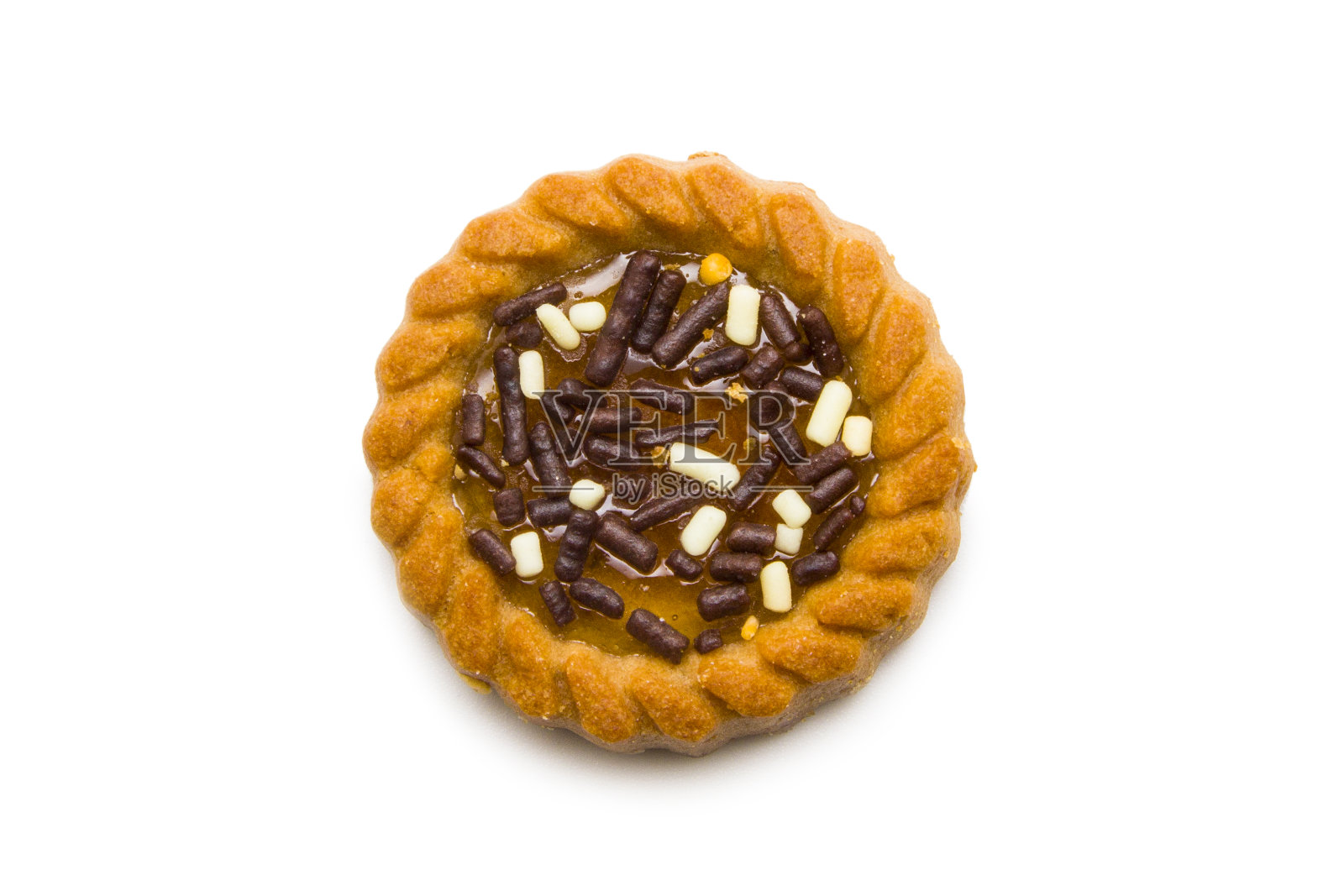 美味的饼干与填充隔离在白色照片摄影图片