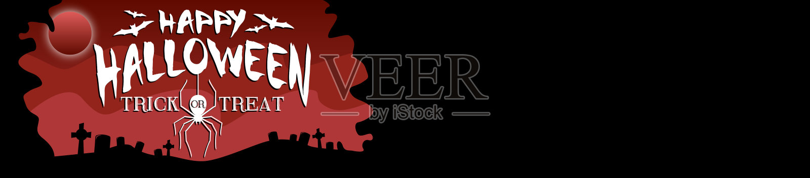 万圣节短信字母横幅节日矢量Trick or Treat插画图片素材