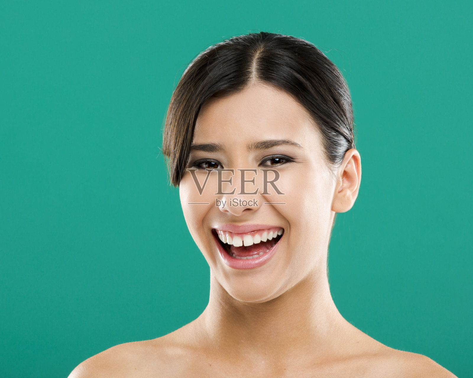 亚洲女人笑照片摄影图片