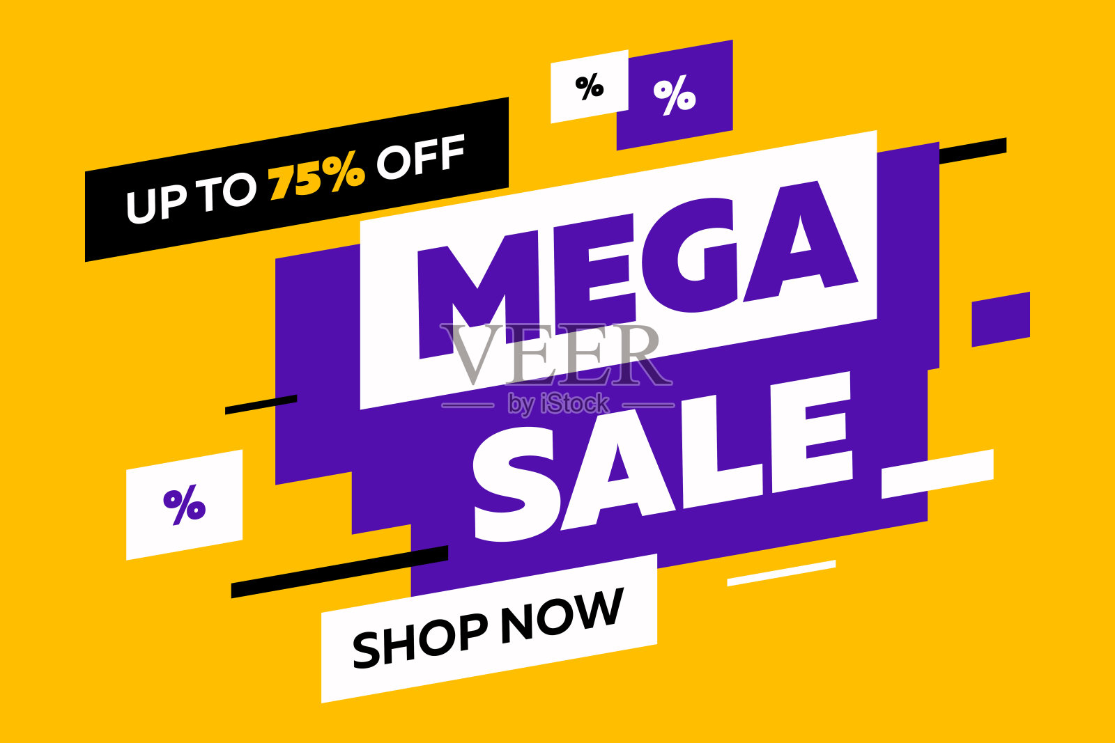 黄色背景的促销传单的抽象元素设计模板素材