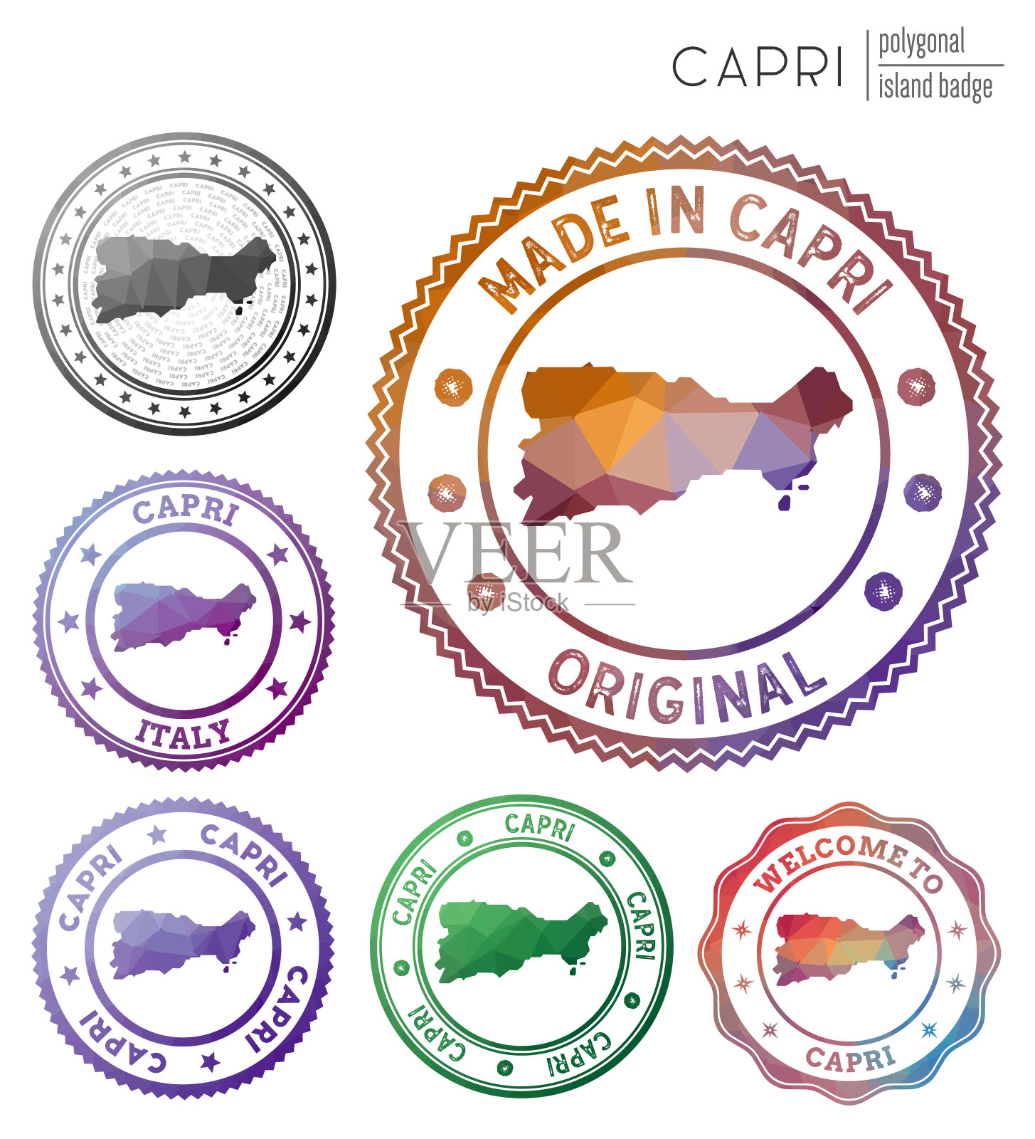 卡普瑞徽章。插画图片素材