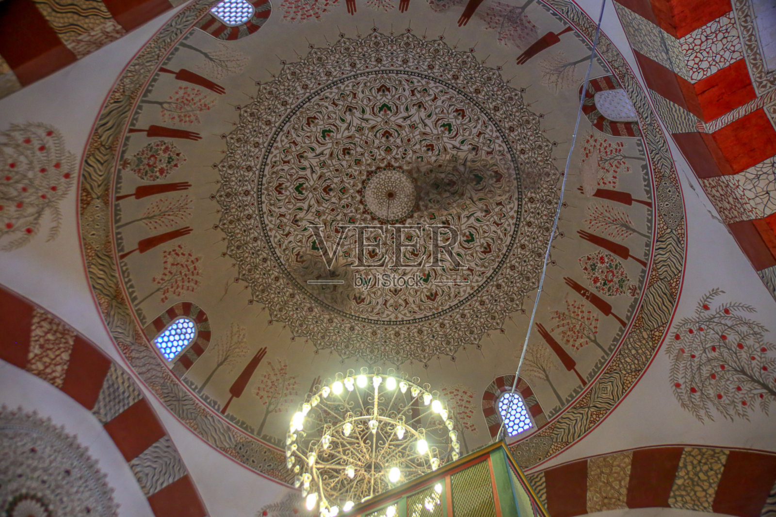 建筑师斯楠。Selimiye清真寺。公共礼拜场所。联合国教科文组织世界遗产。马赛克和书法。照片摄影图片