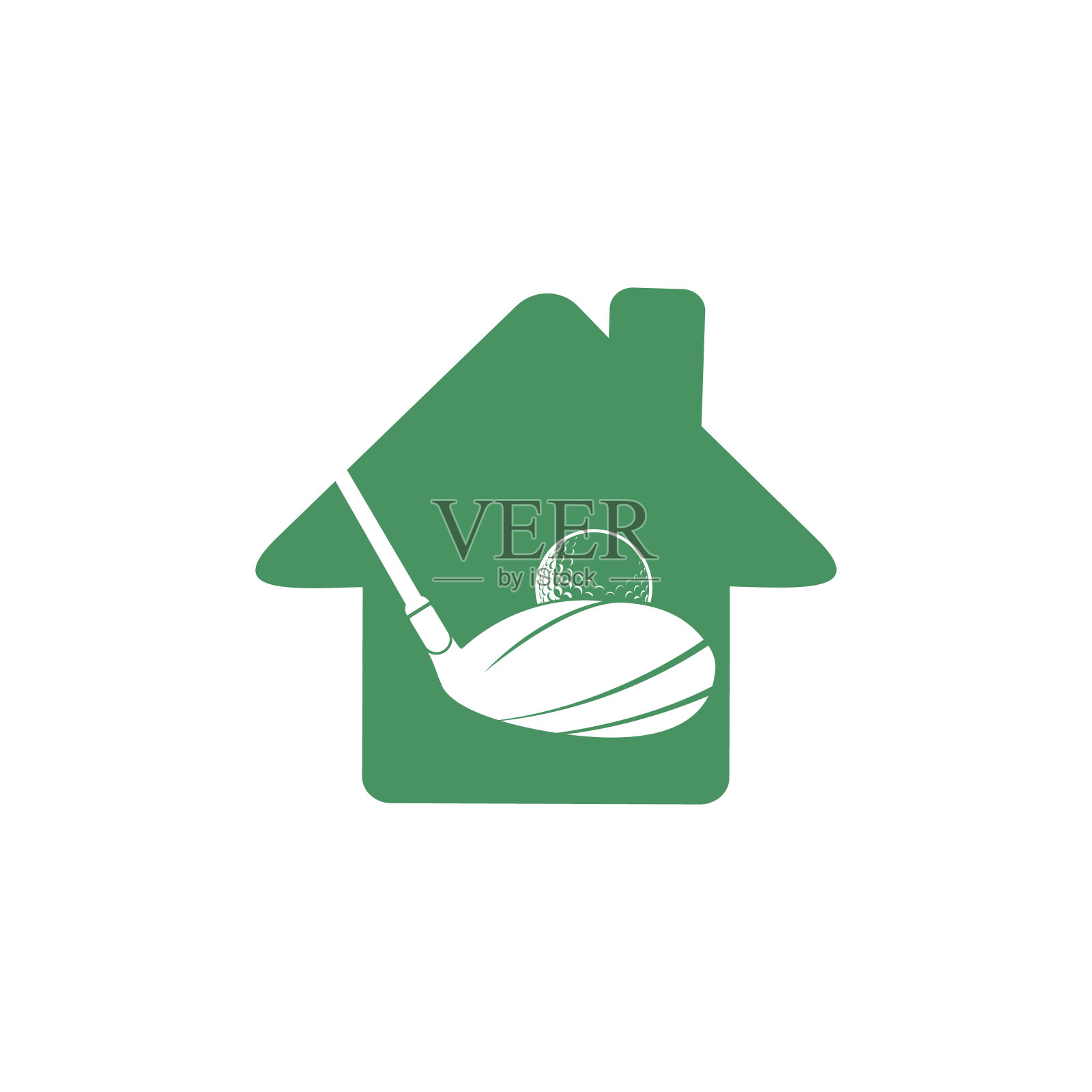 家高尔夫矢量标志设计。插画图片素材