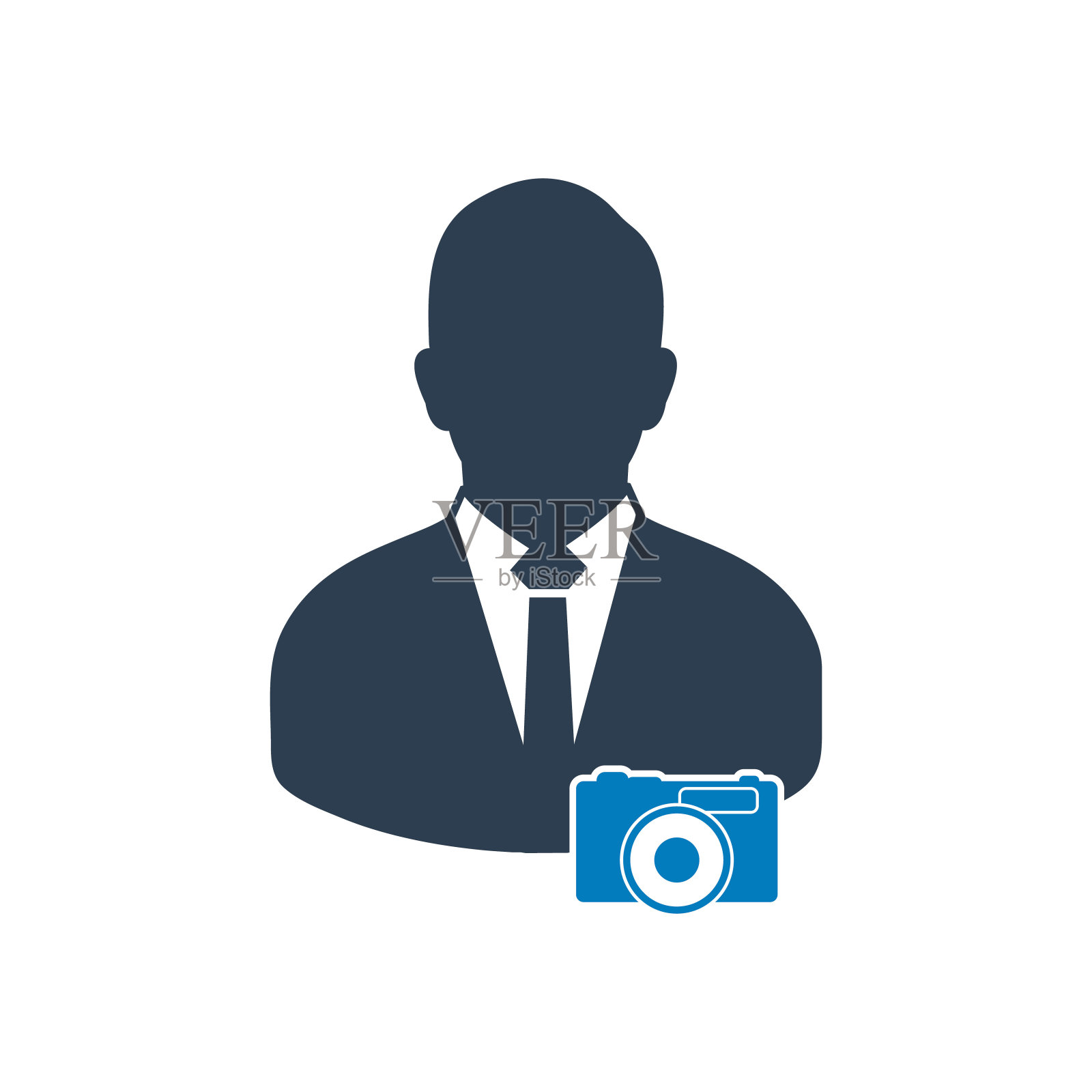 摄影师图标。平面风格向量EPS。图标素材