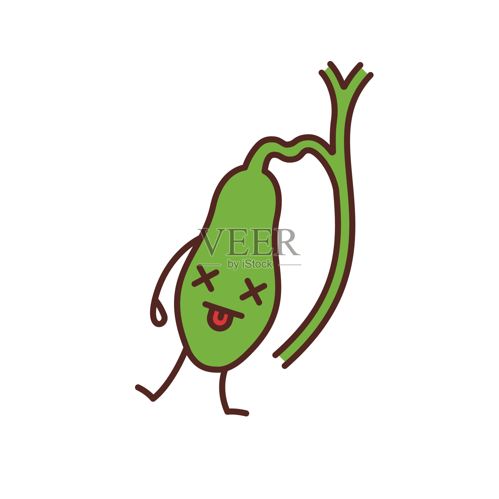 悲伤的胆囊人物颜色图标设计元素图片