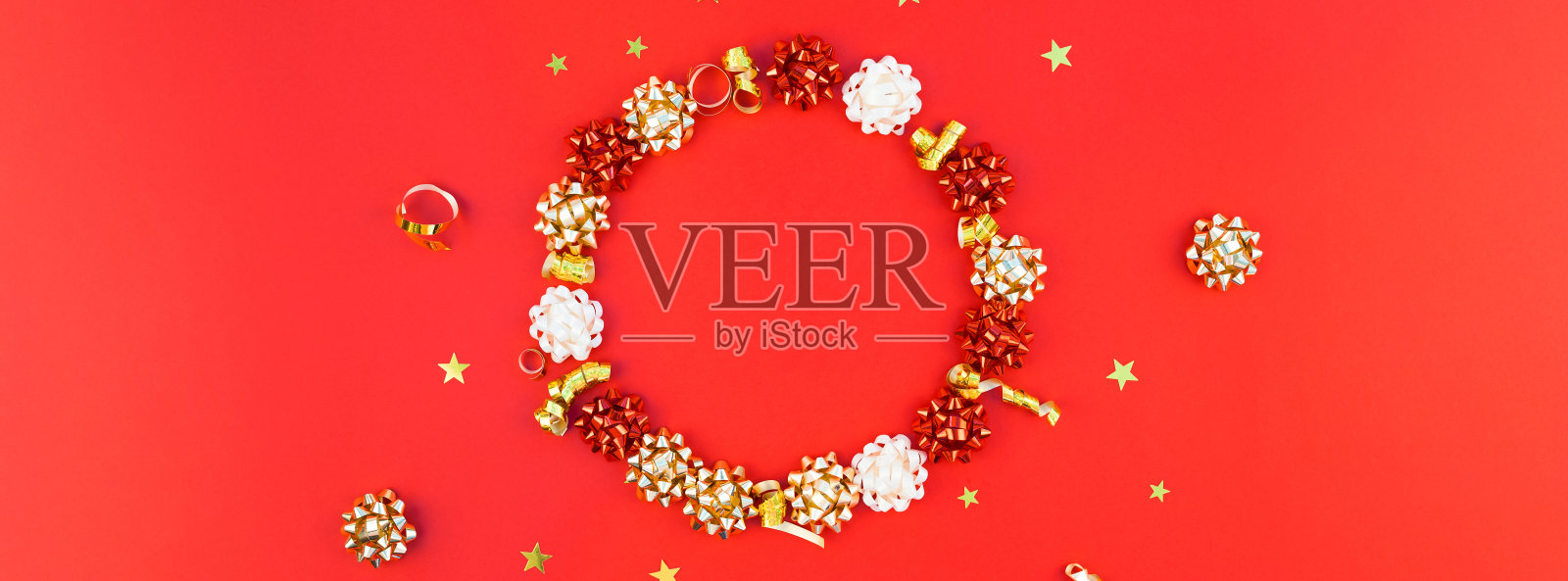 圣诞金圆花环框架背景照片摄影图片