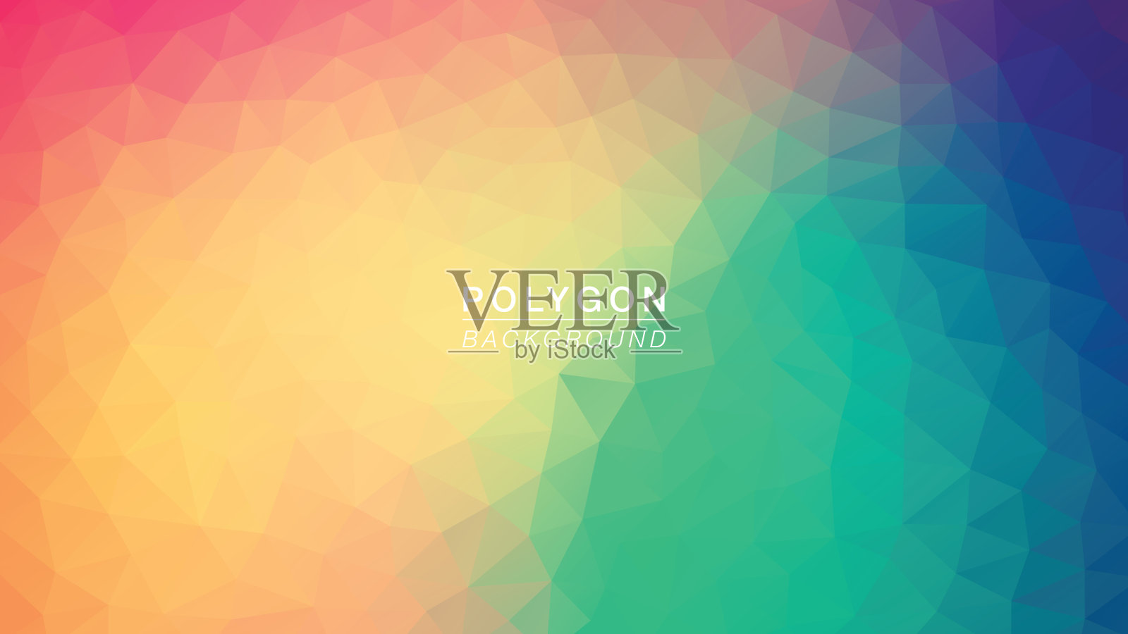 多边形粉红色，浅绿色，蓝色设计模板素材